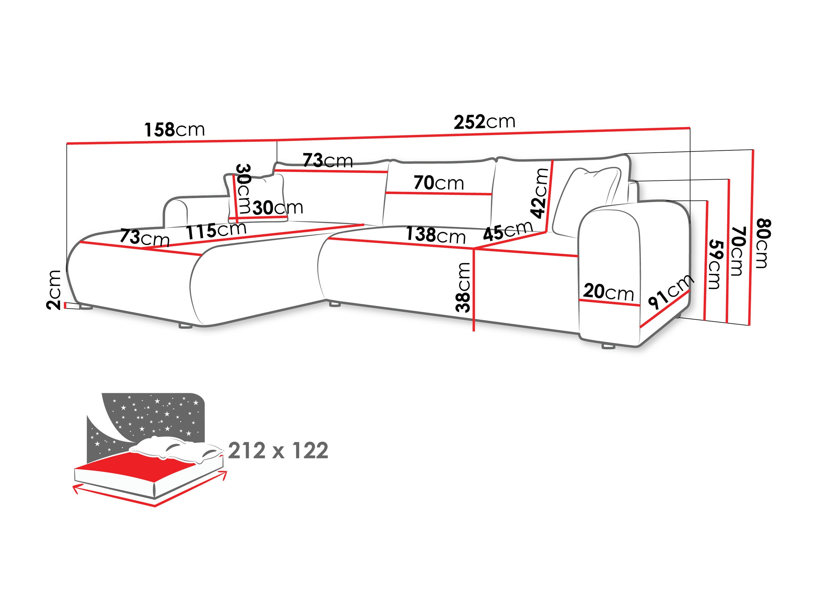 Corner sofa Comfivo Labor (Wave 15)