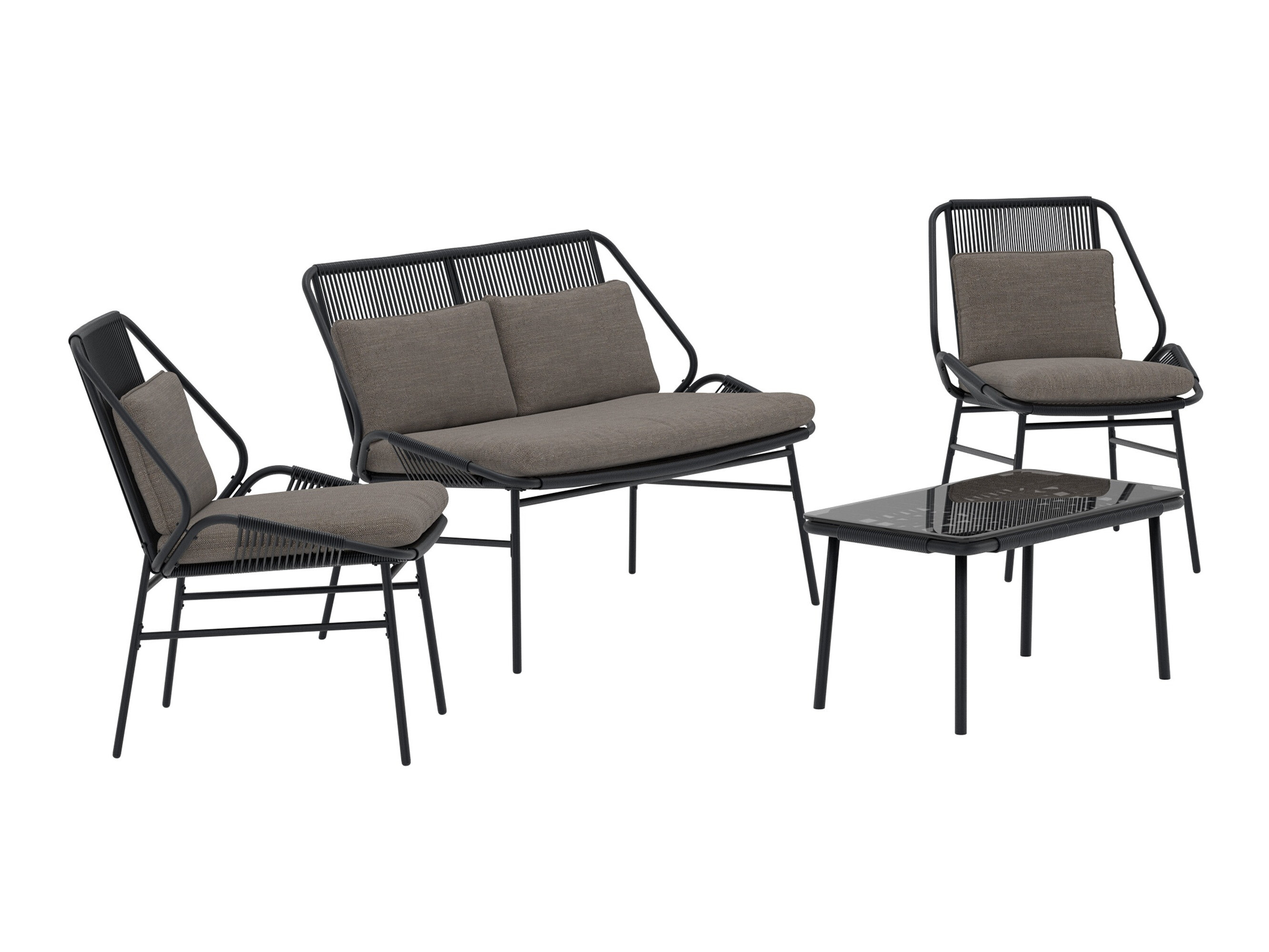 Outdoor furniture set Dallas 5169 (Black + Dark grey)