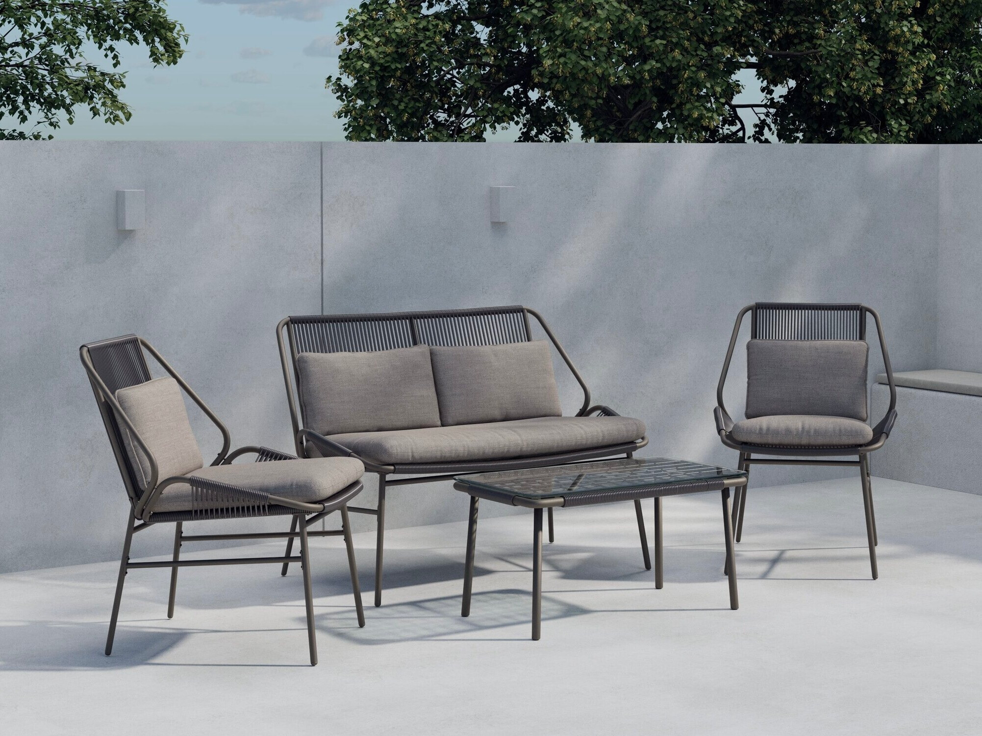 Outdoor furniture set Dallas 5169 (Brown + Beige)