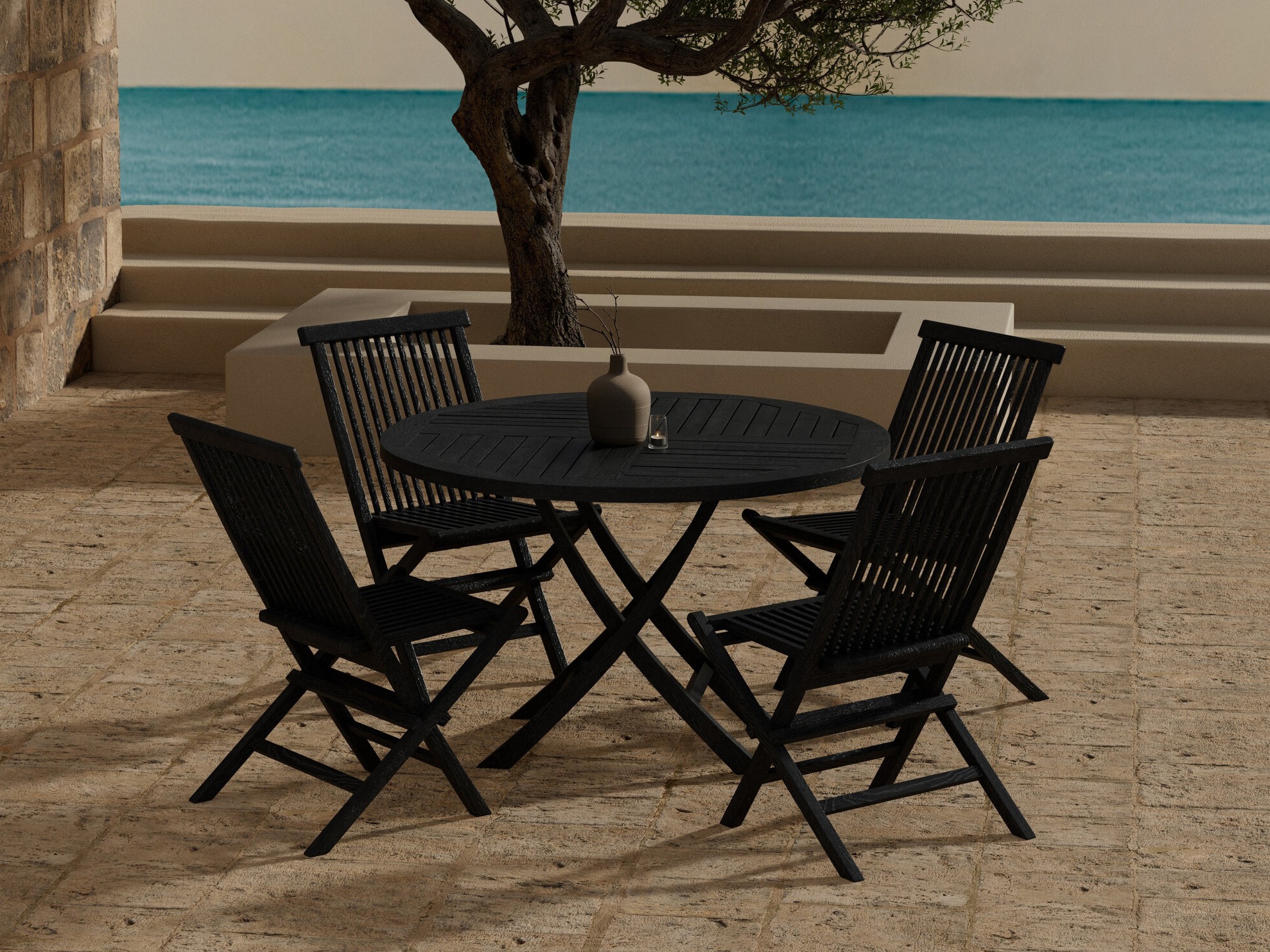 Table and chairs set Nunova 145 (Black)