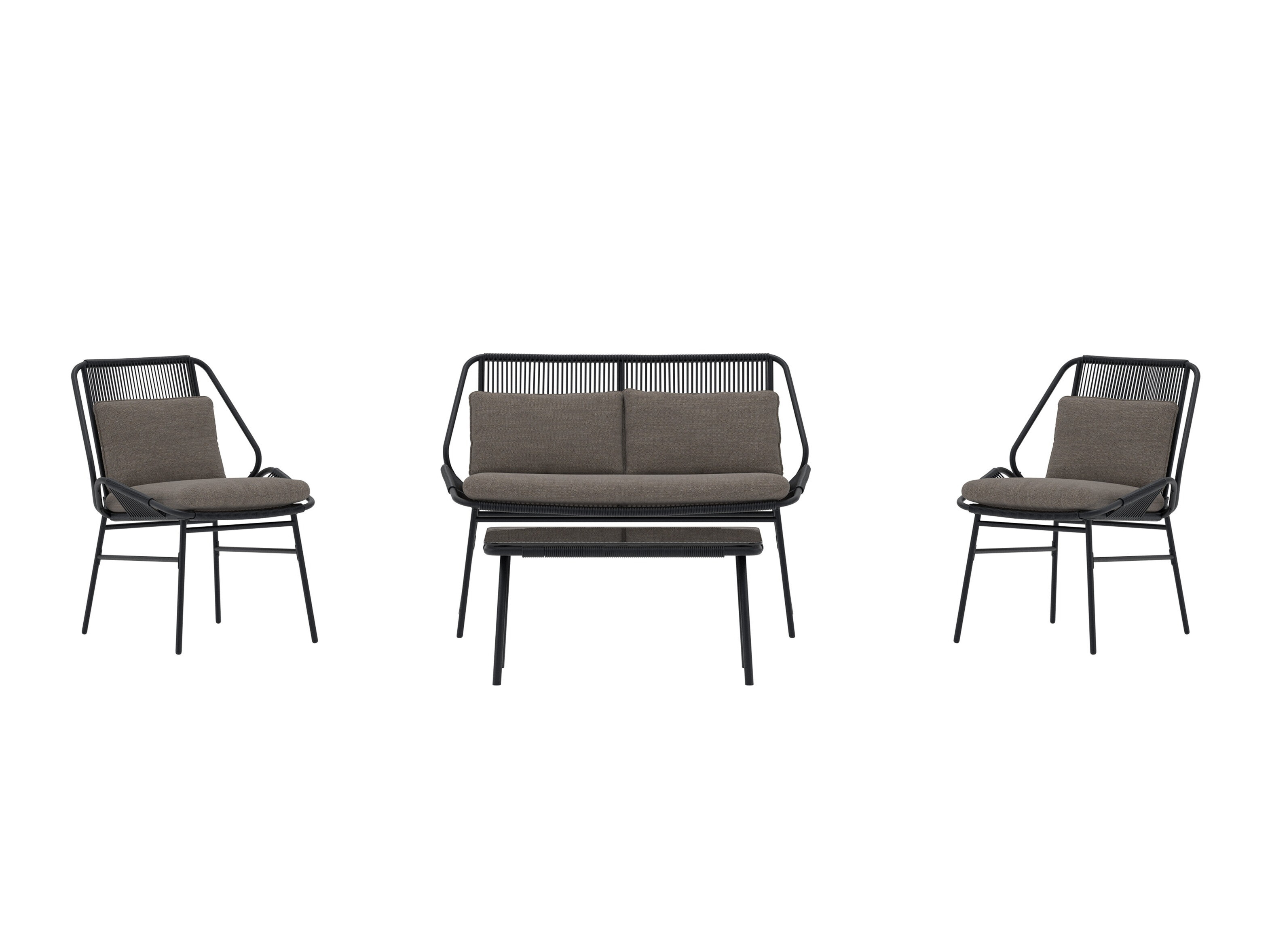 Outdoor furniture set Dallas 5169 (Black + Dark grey)
