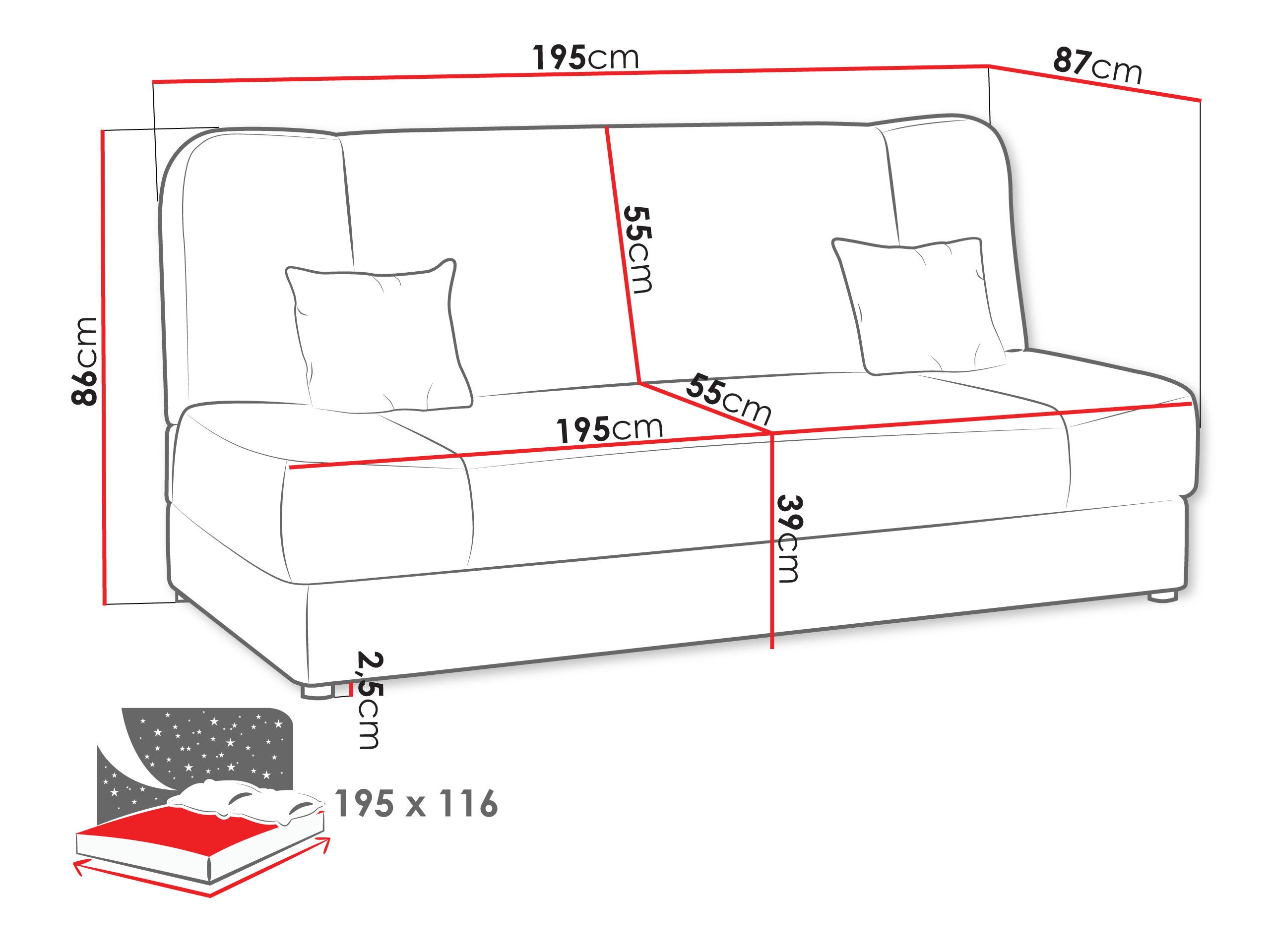 Sofa bed Comfivo Cera (Lawa 05)