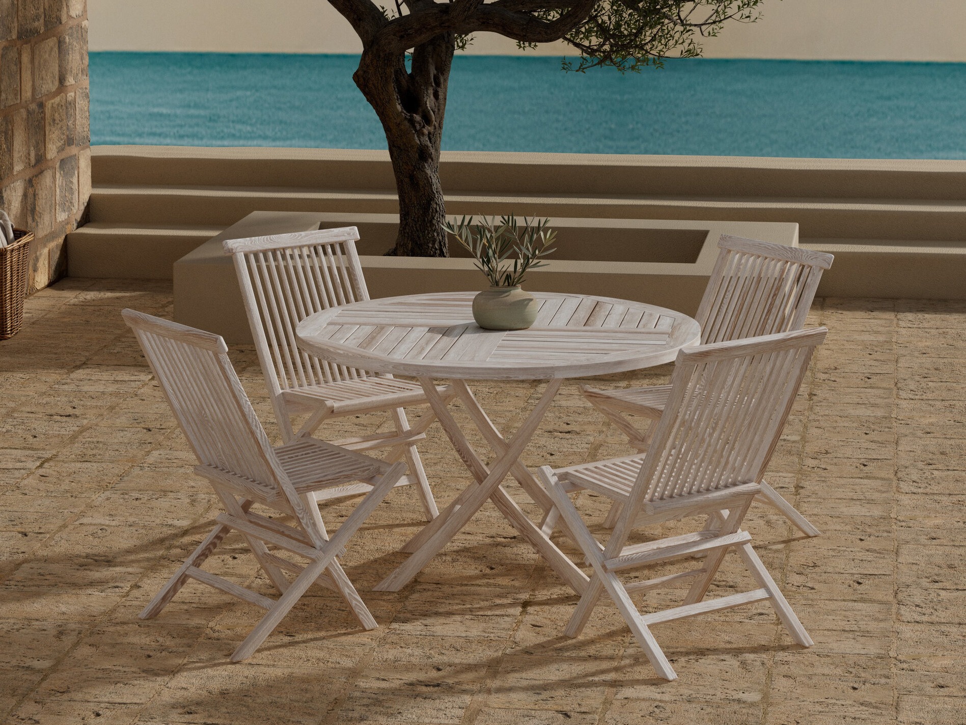Table and chairs set Nunova 145 (Light wood)