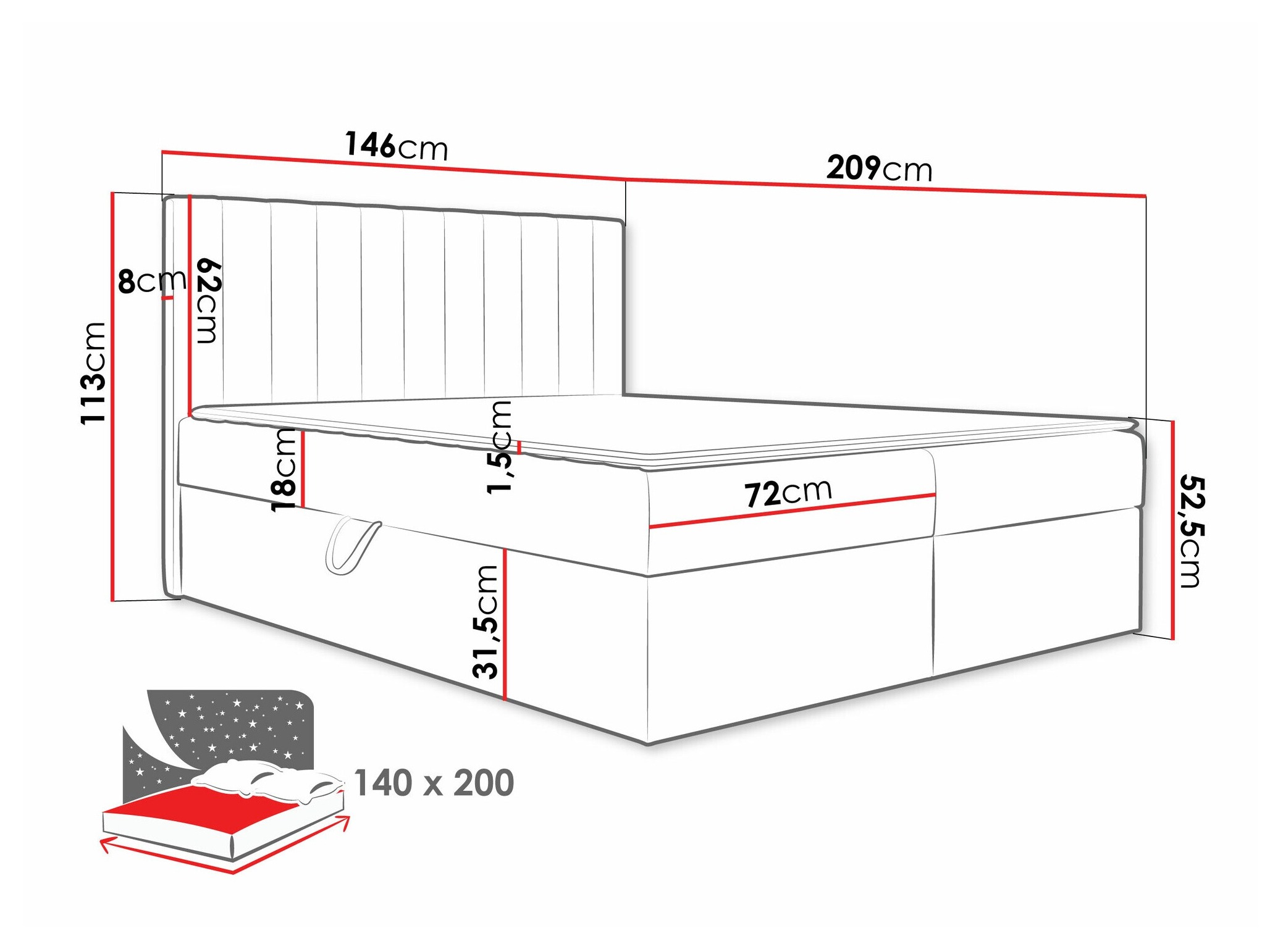 Continental bed Garland 100 (Lima 14)