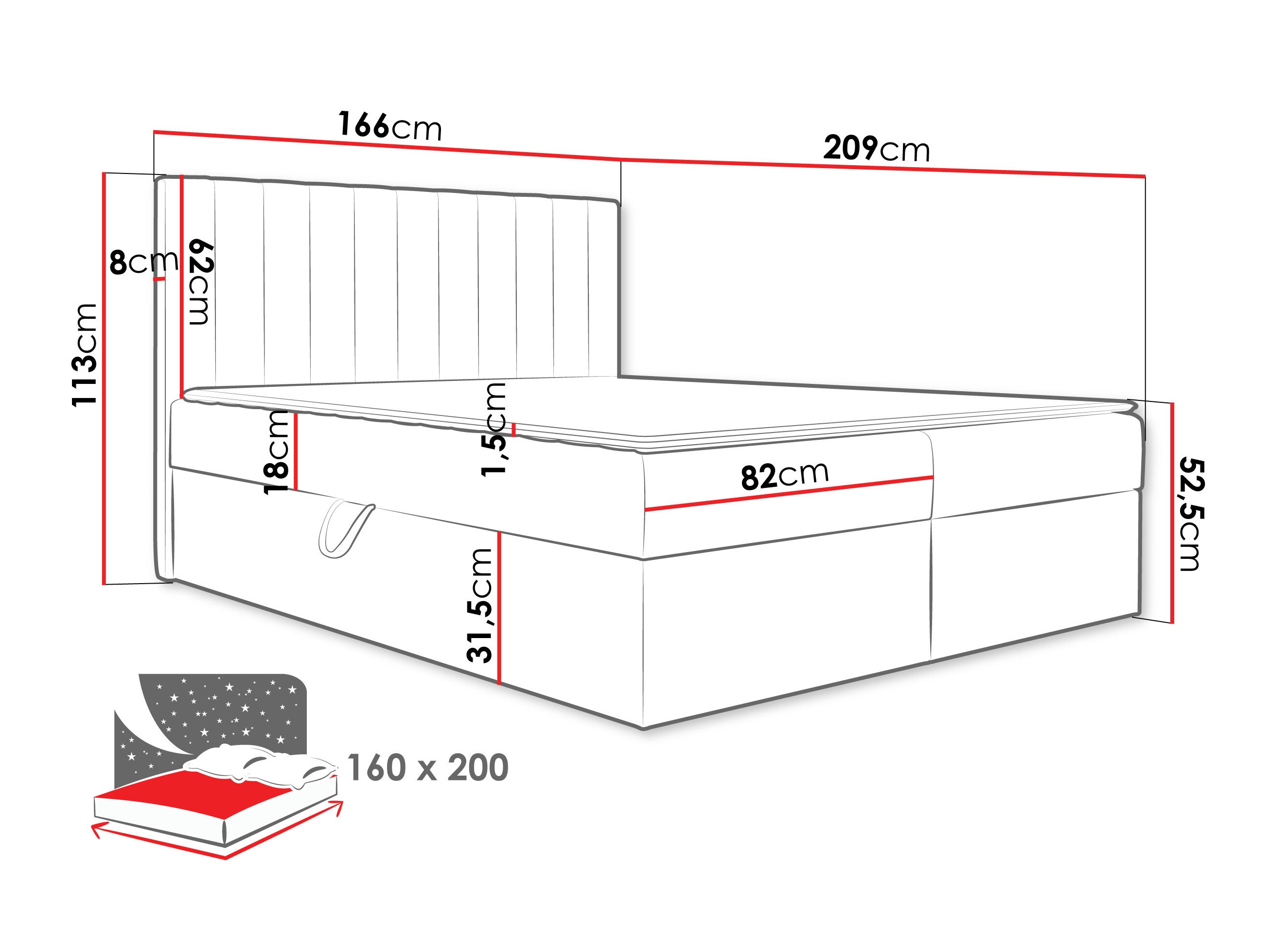 Continental bed Garland 100 (Lima 14)
