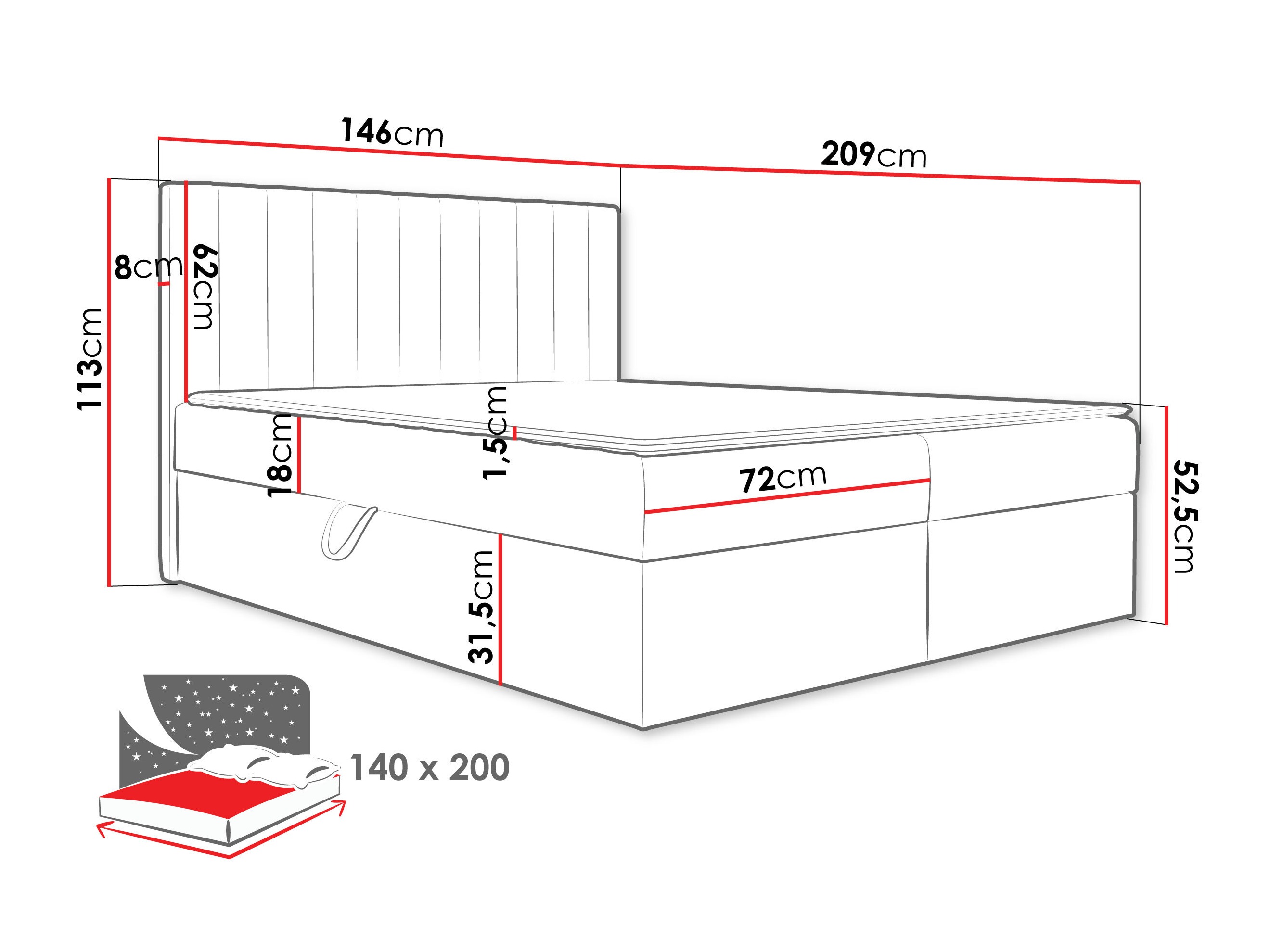 Continental bed Garland 100 (Lima 46)