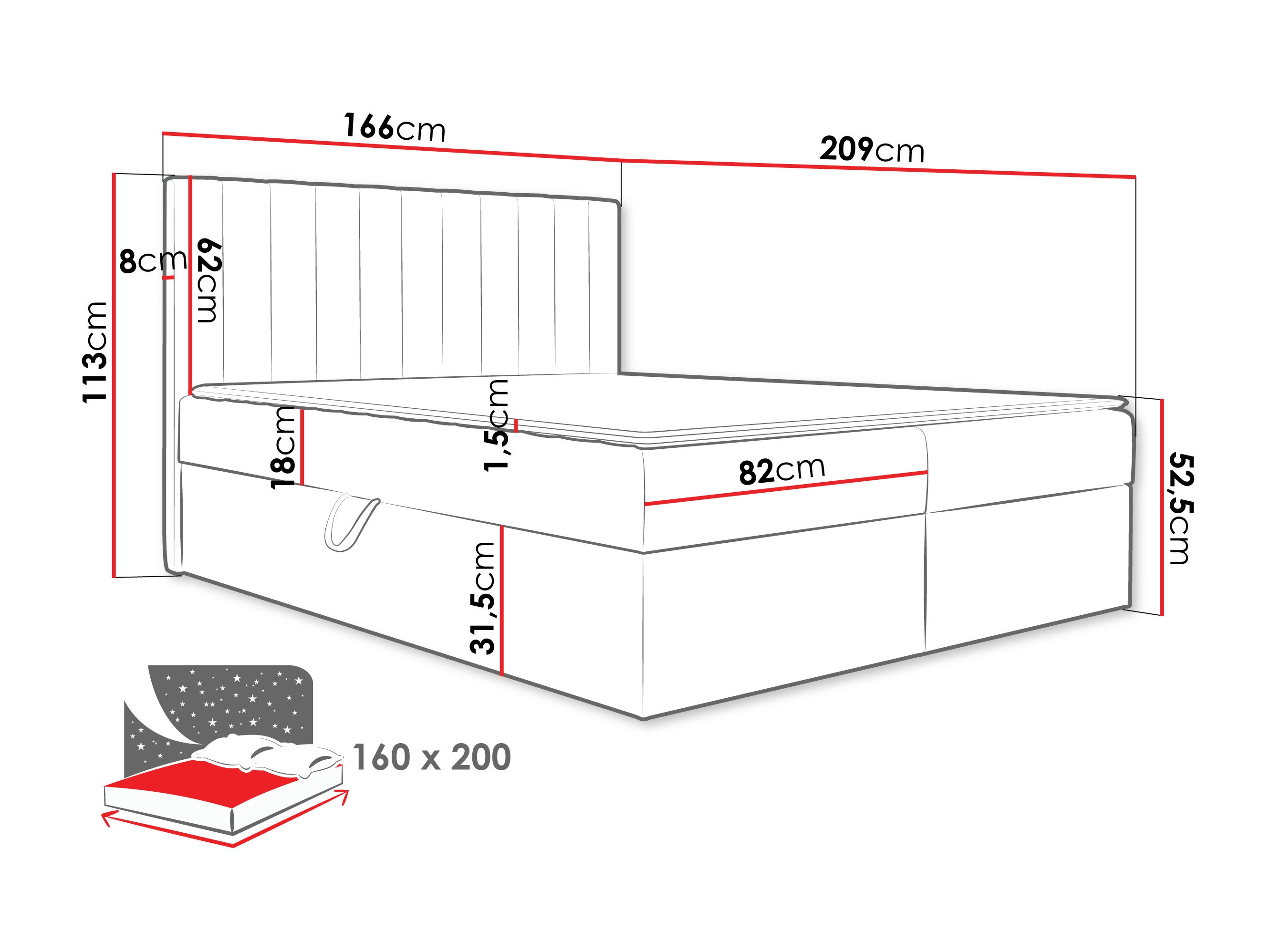 Continental bed Garland 100 (Lima 46)