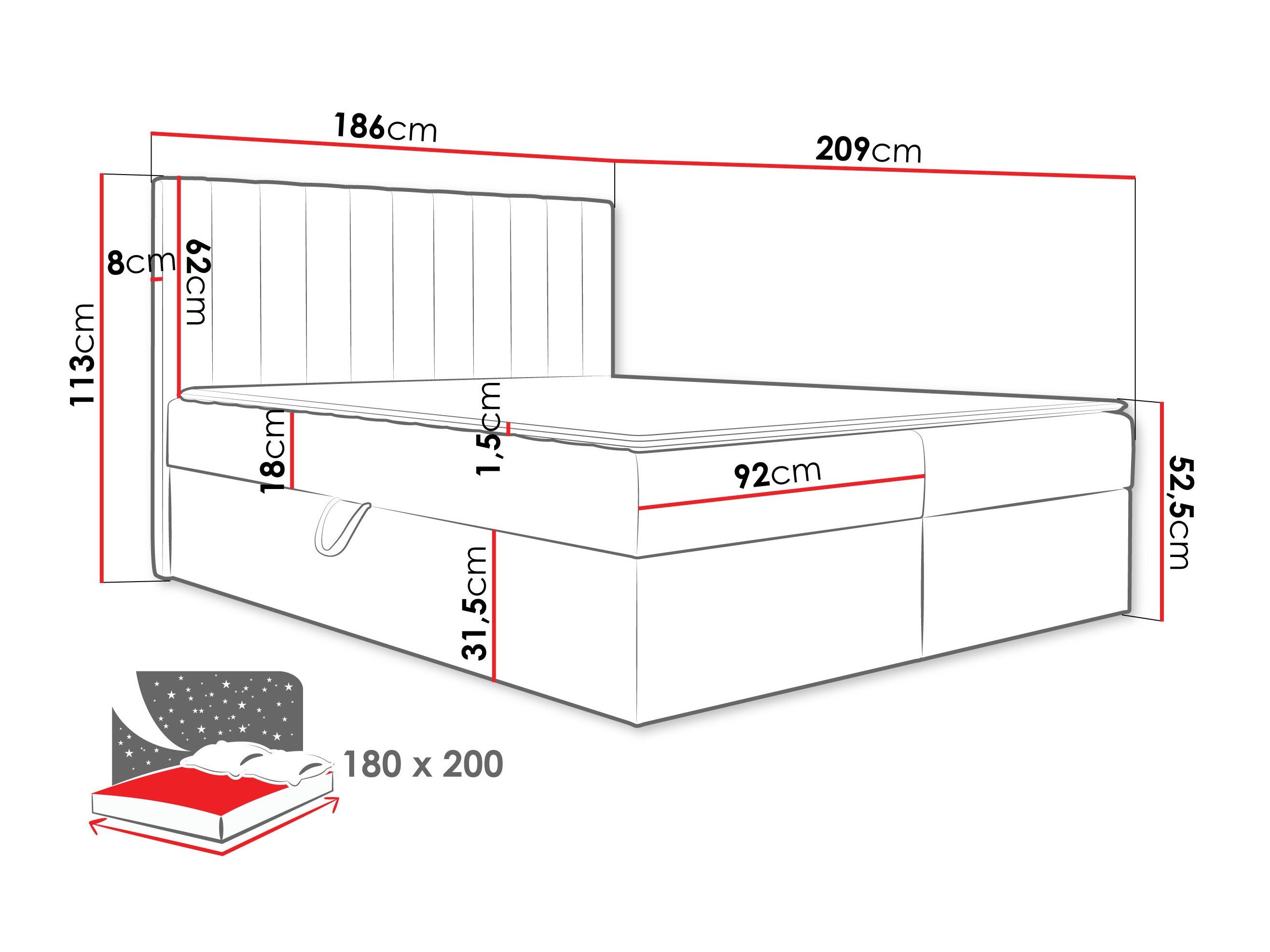 Continental bed Garland 100 (Lima 46)