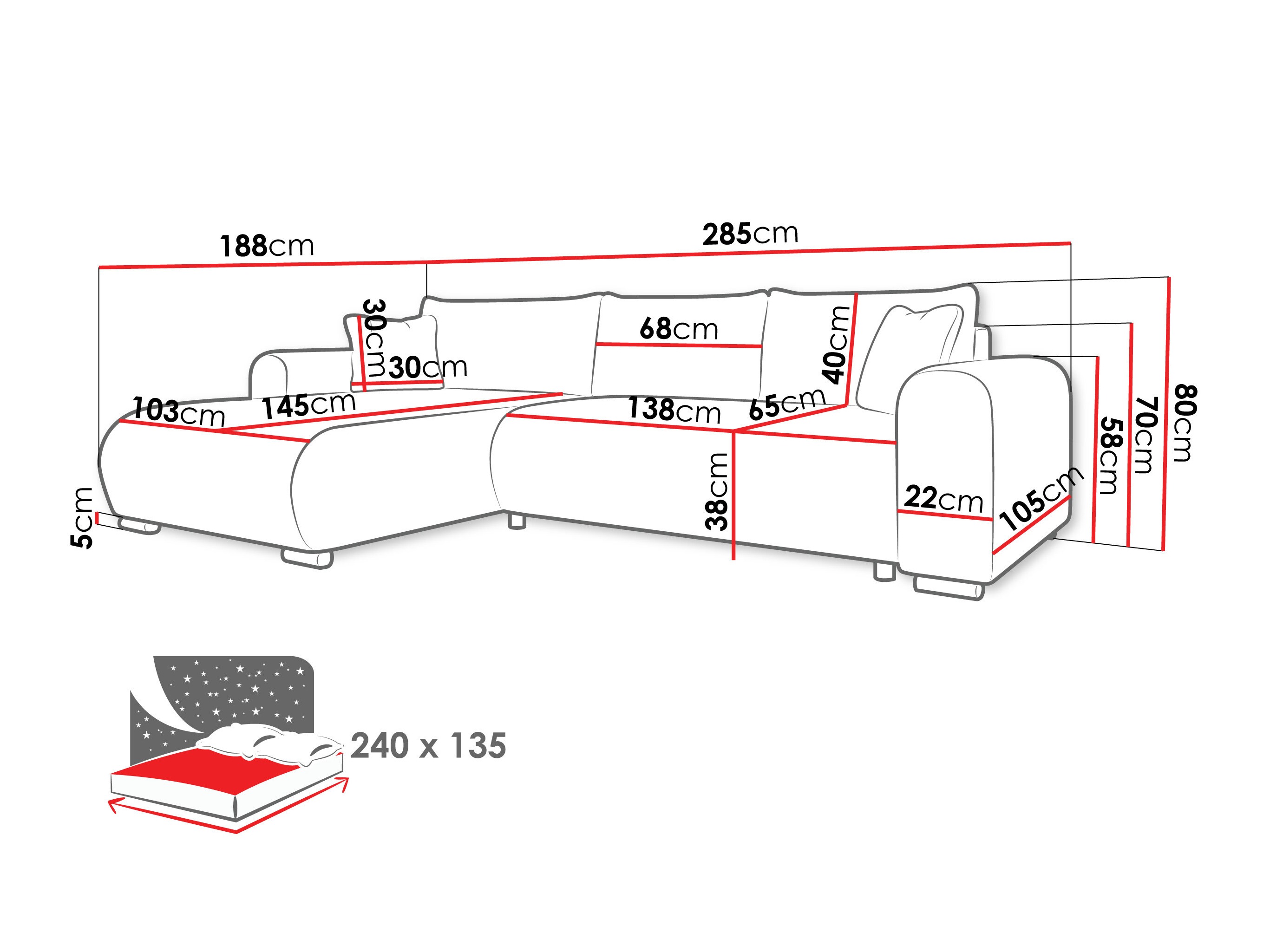 Corner sofa Comfivo Consors (Lumo 65)