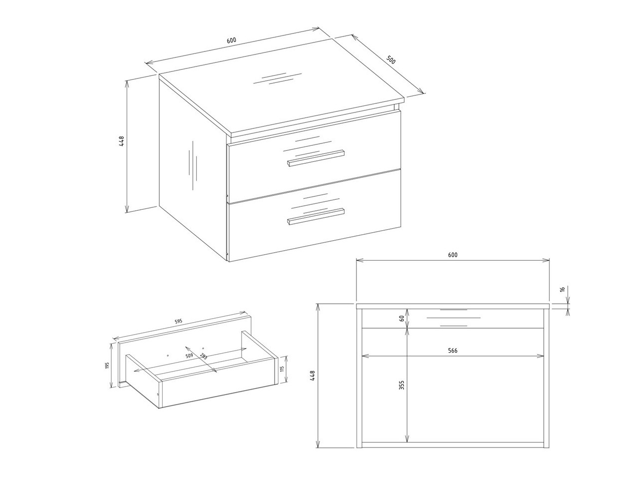 Wall-mounted bathroom cabinet for washbasin Nolmaru 112 (White)