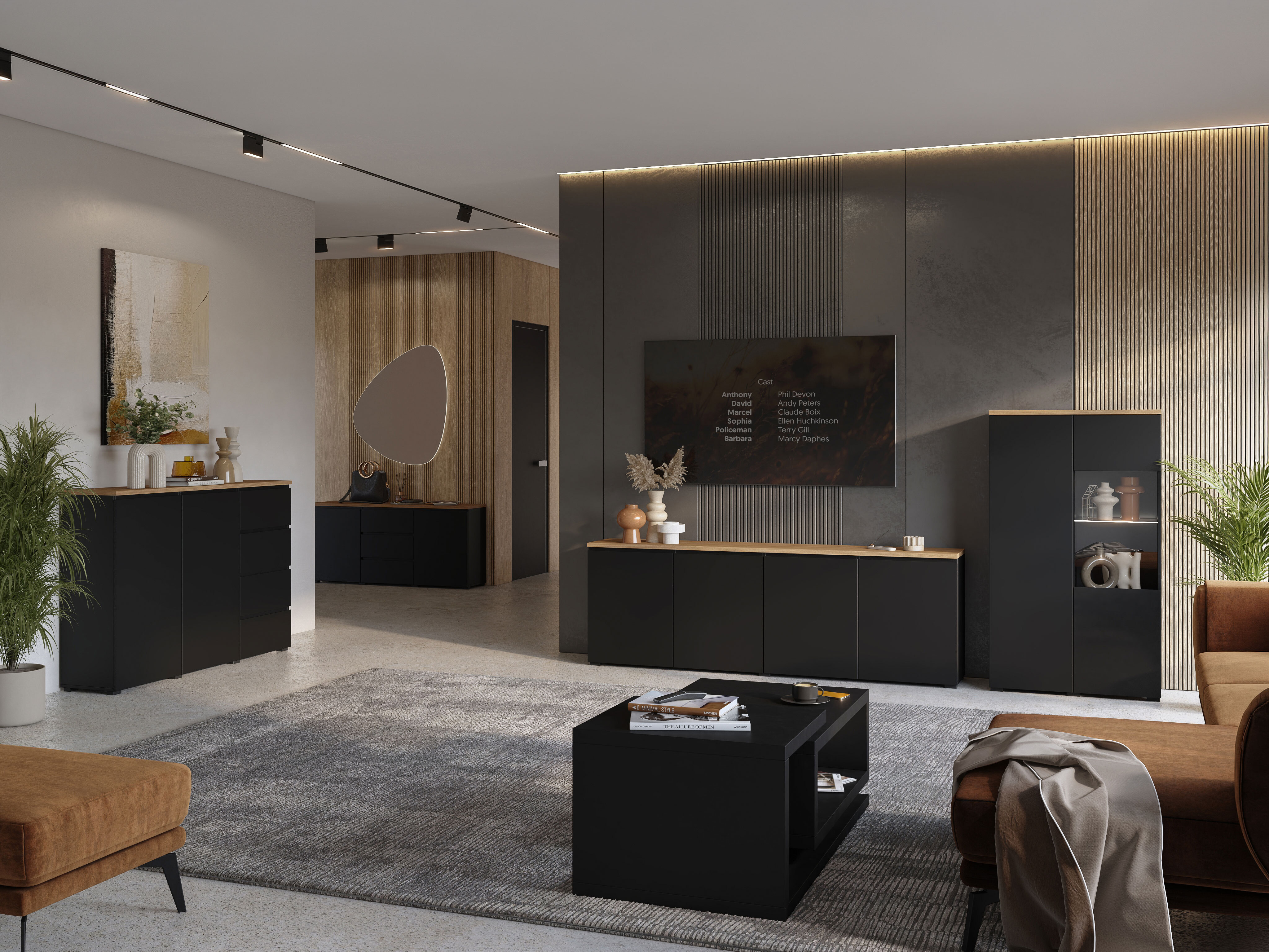 Chest of drawers Baletu 106 (Black + Oak)