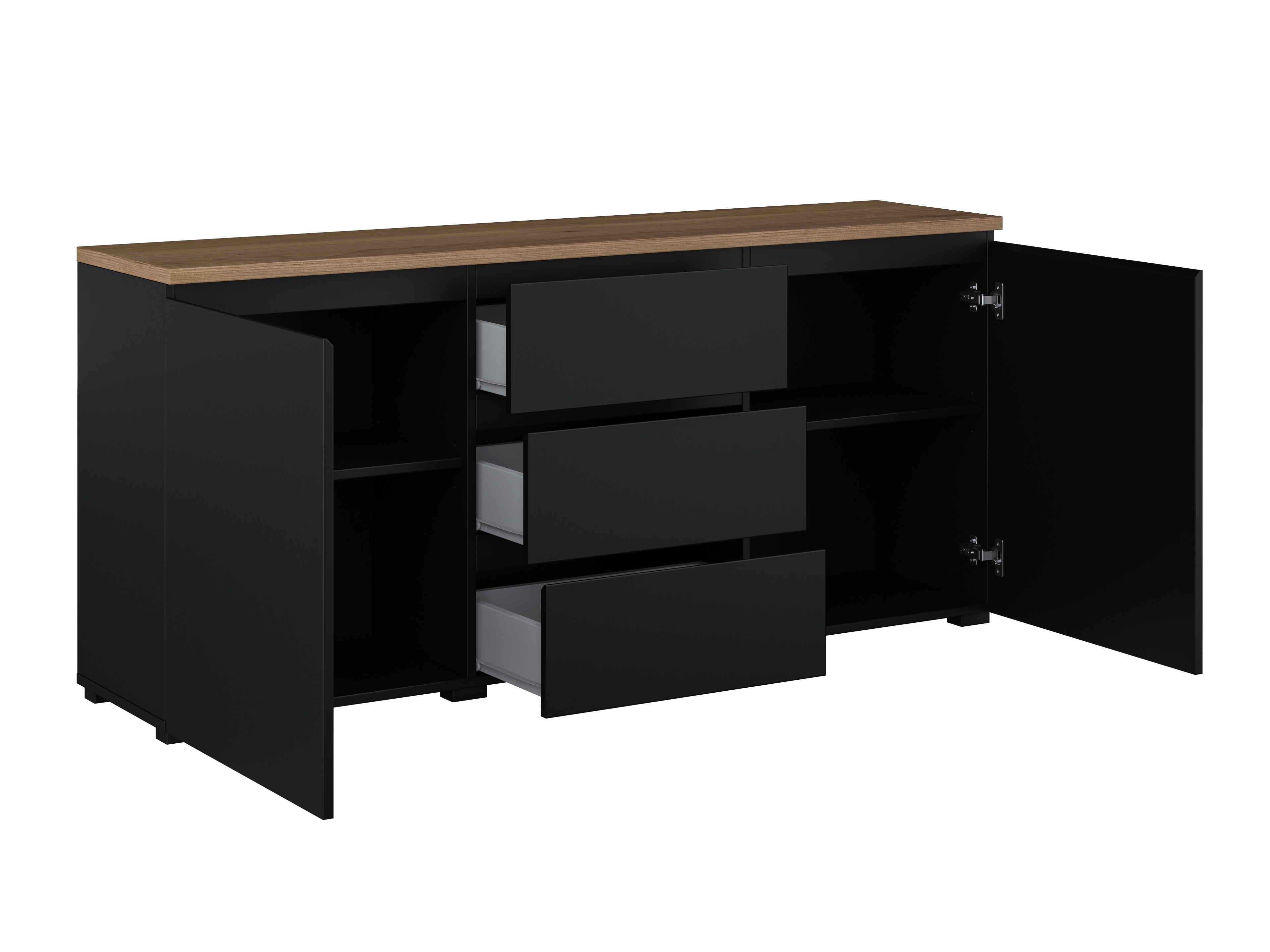Chest of drawers Baletu 106 (Black + Oak)