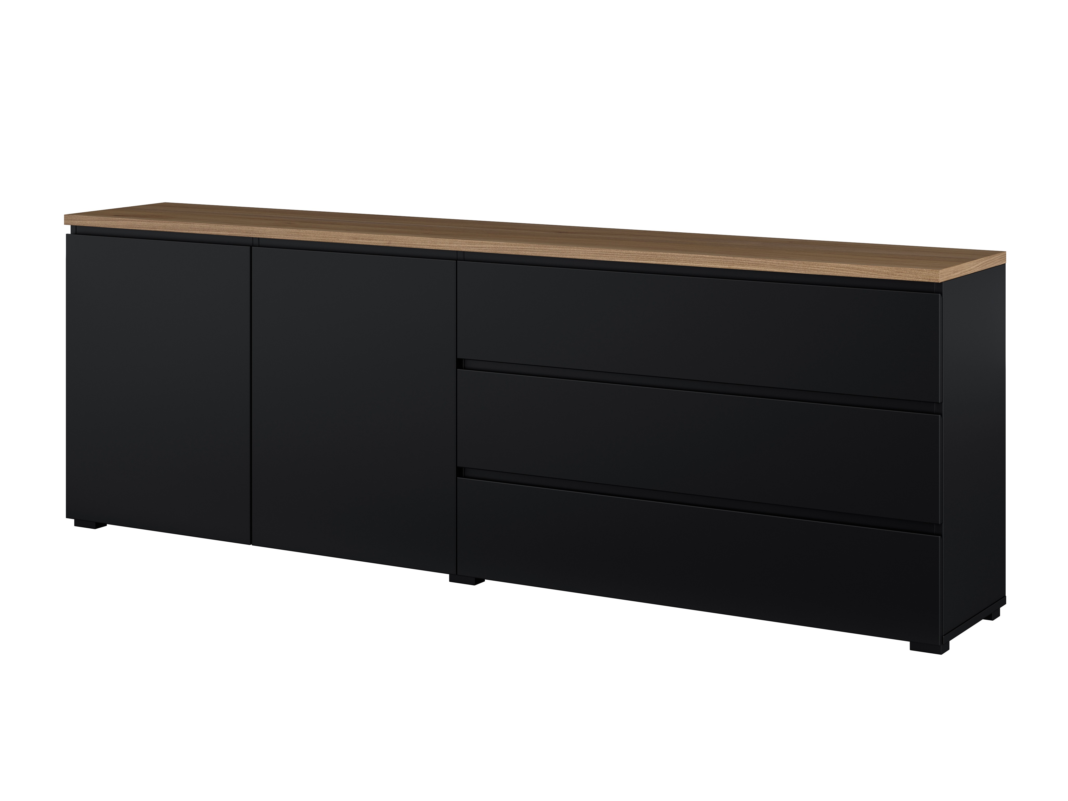 Chest of drawers Baletu 107 (Black + Oak)