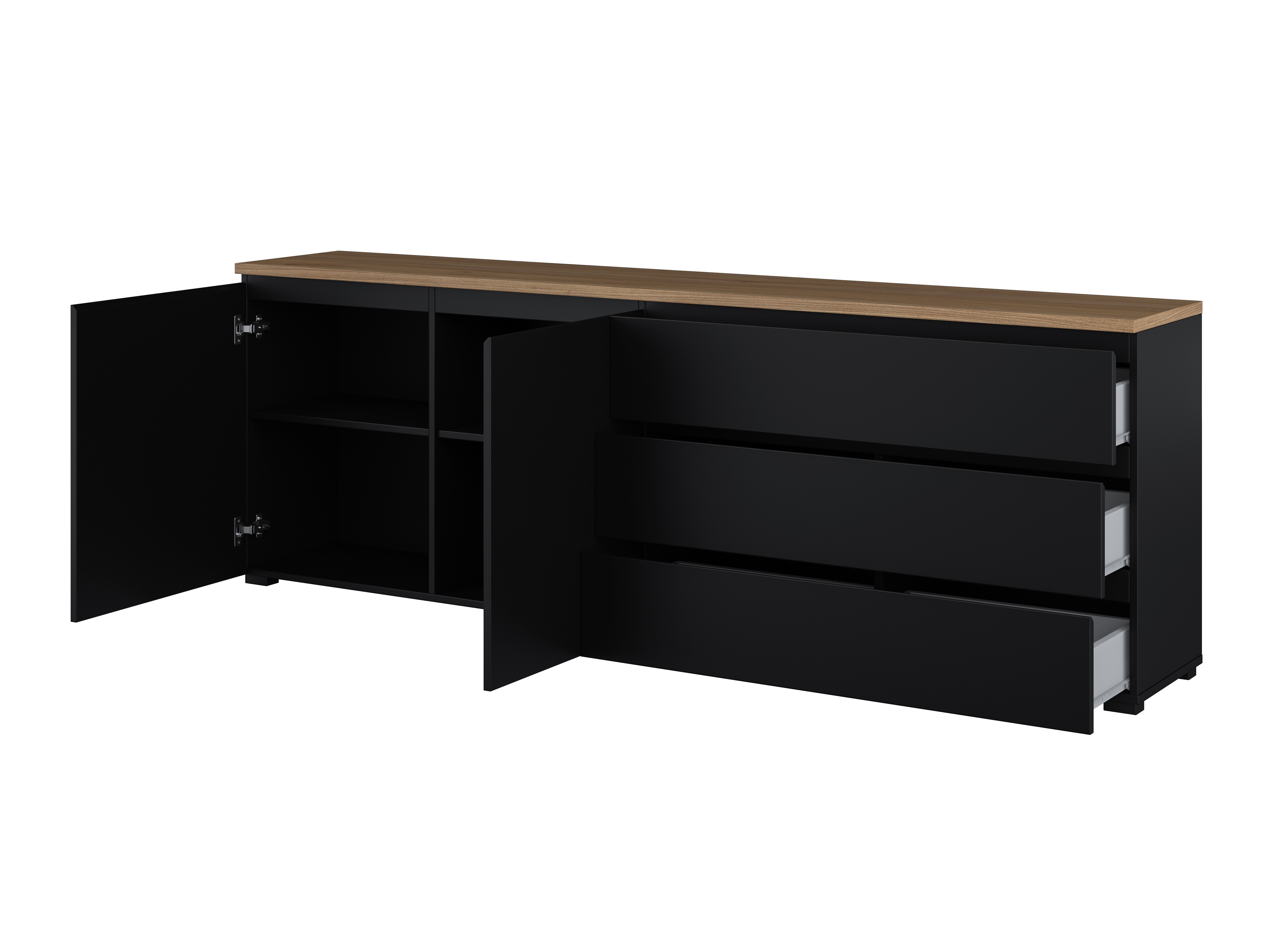 Chest of drawers Baletu 107 (Black + Oak)