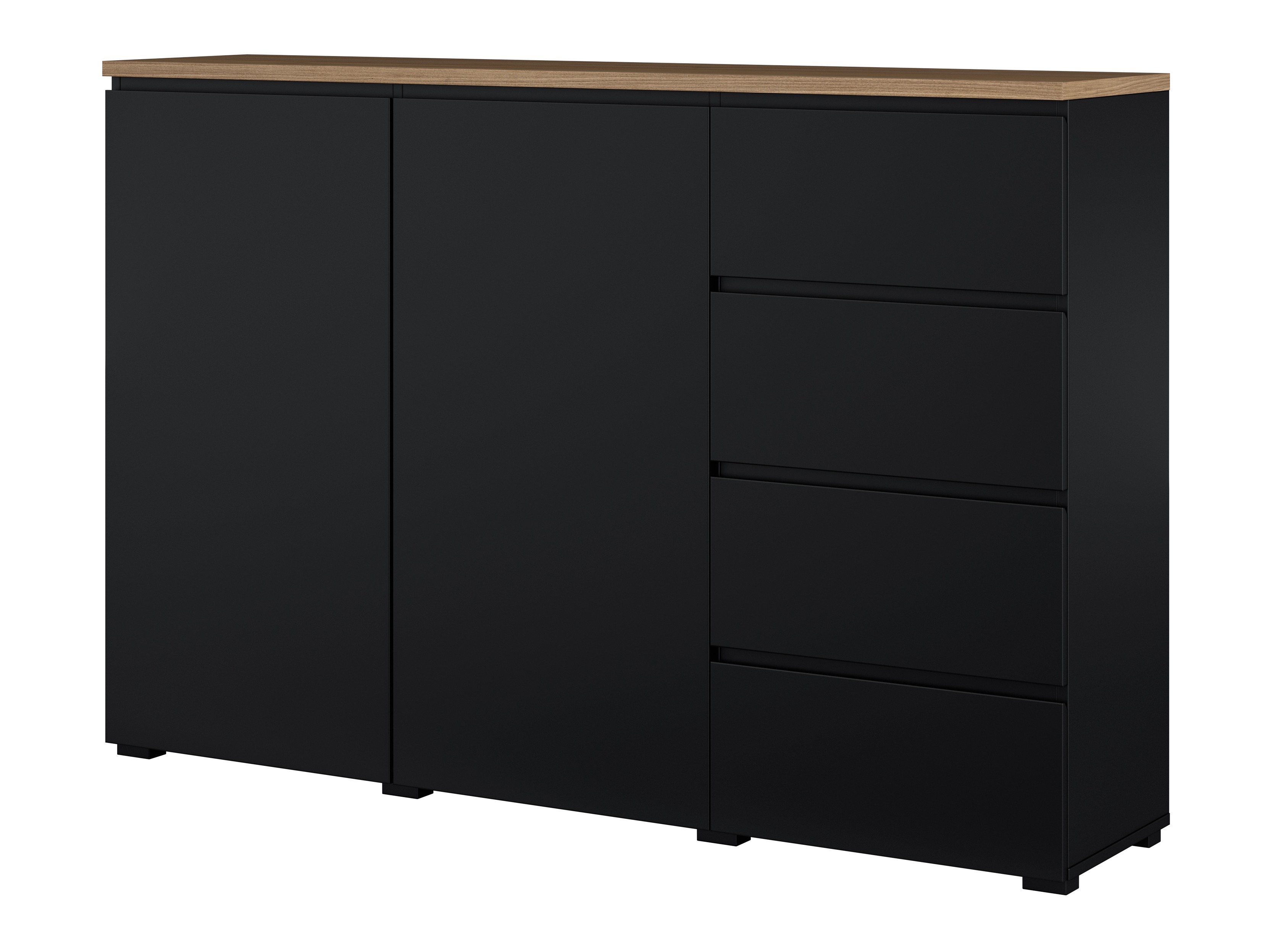 Chest of drawers Baletu 109 (Black + Oak)