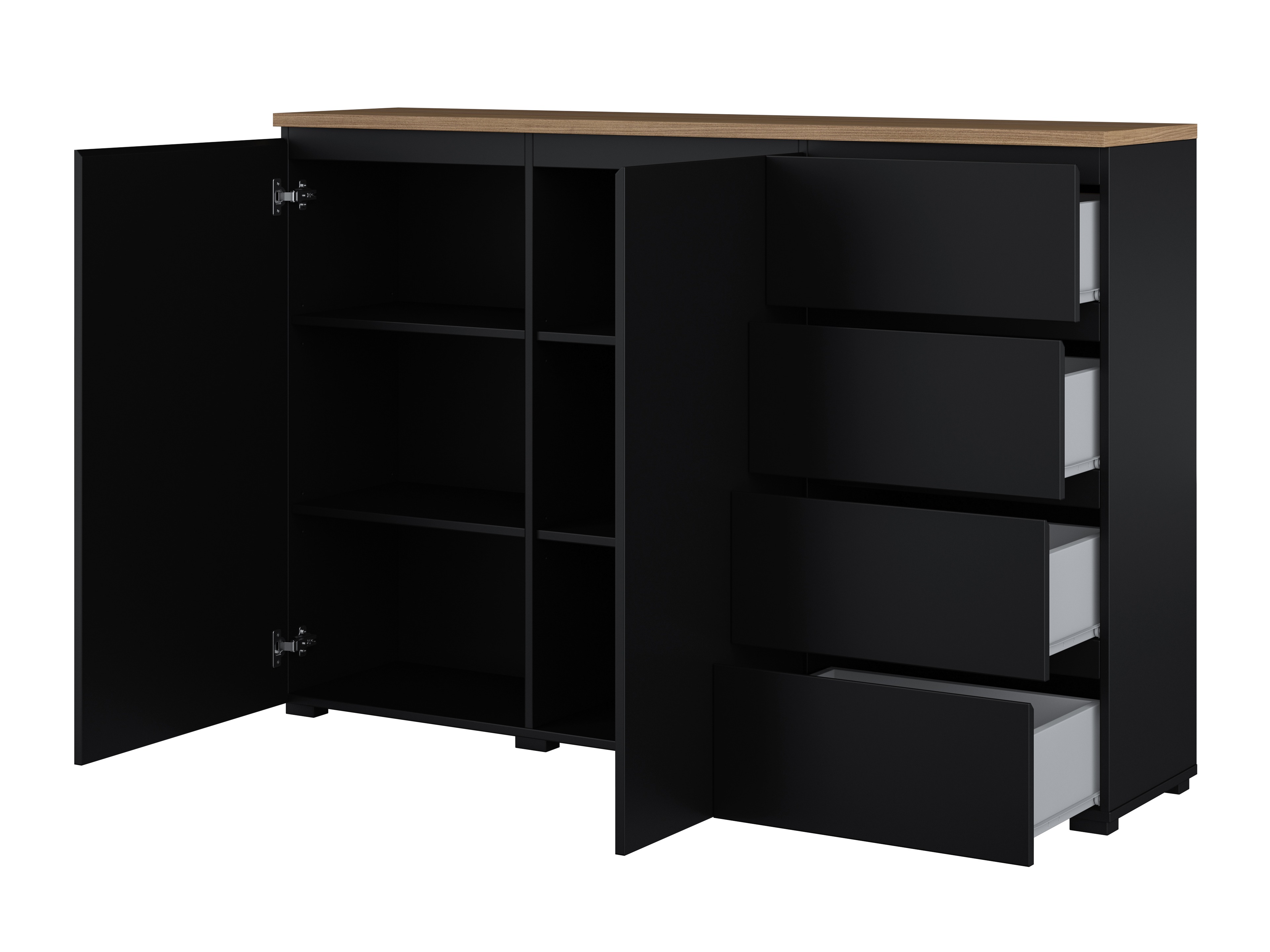 Chest of drawers Baletu 109 (Black + Oak)