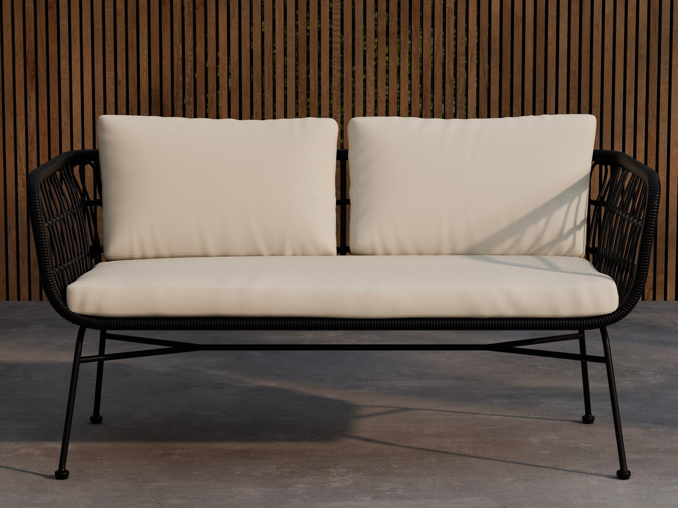 Outdoor sofa Dallas 5187 (Black + Beige)