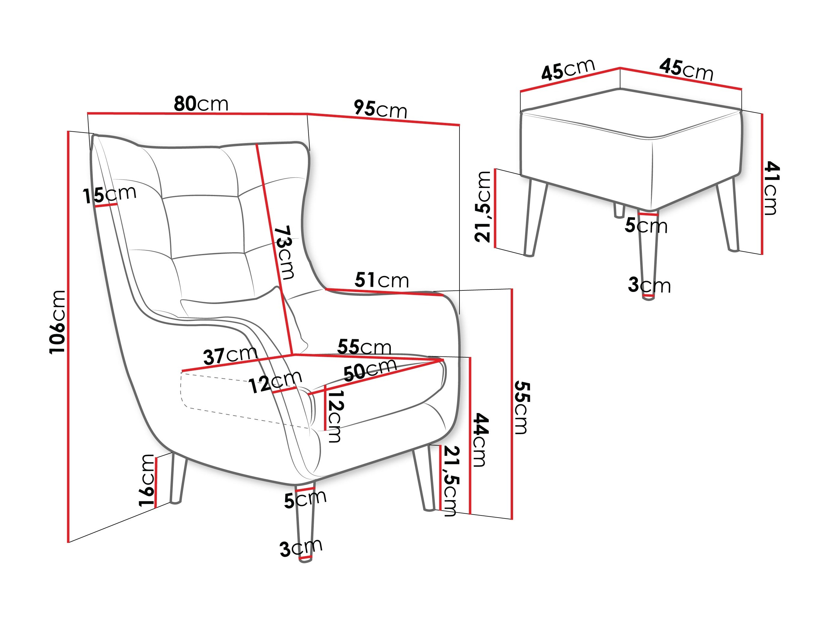 Armchair Comfivo Ulmus VII (Lambi 03)