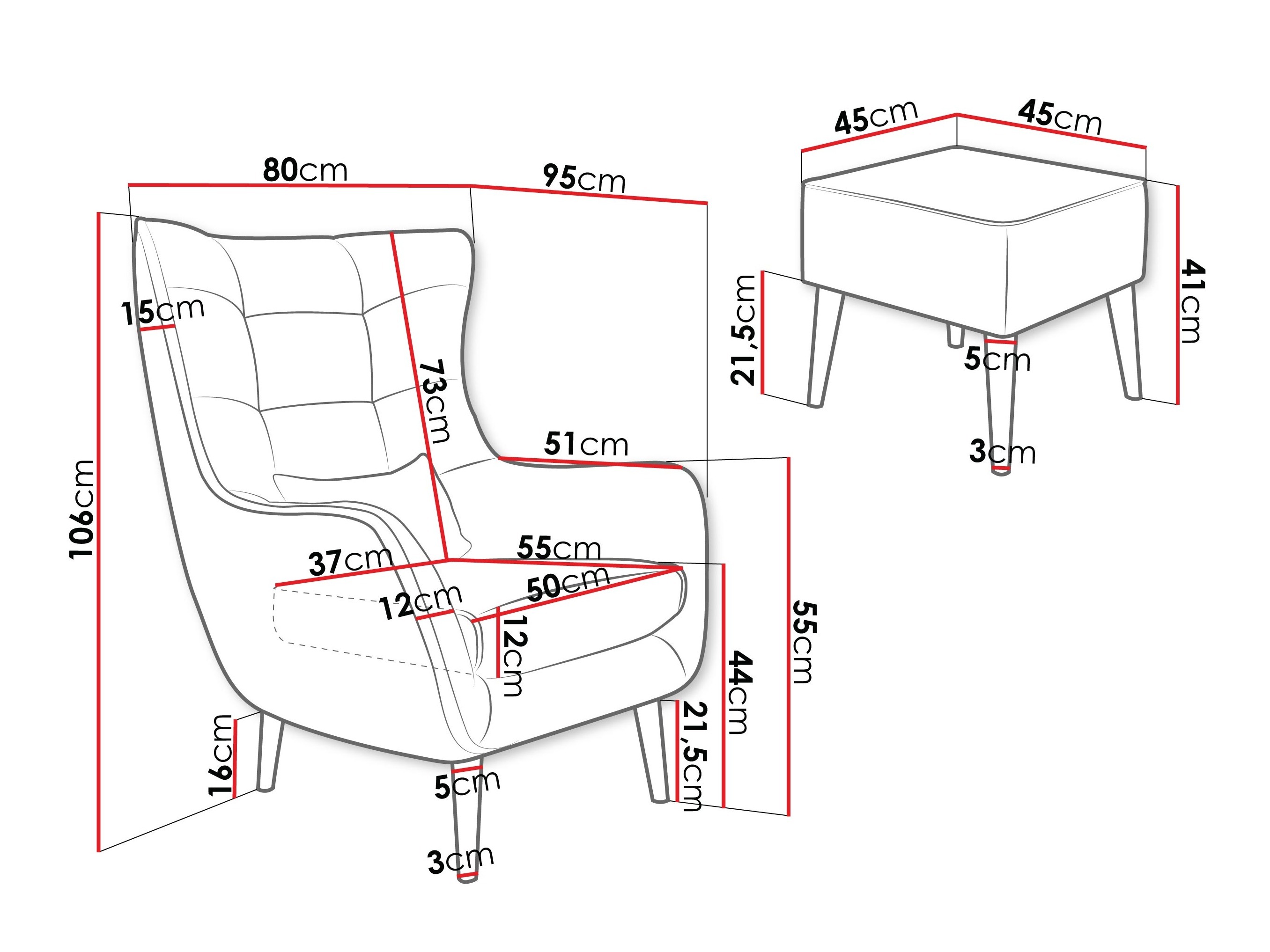 Armchair Comfivo Ulmus VII (Lambi 04)