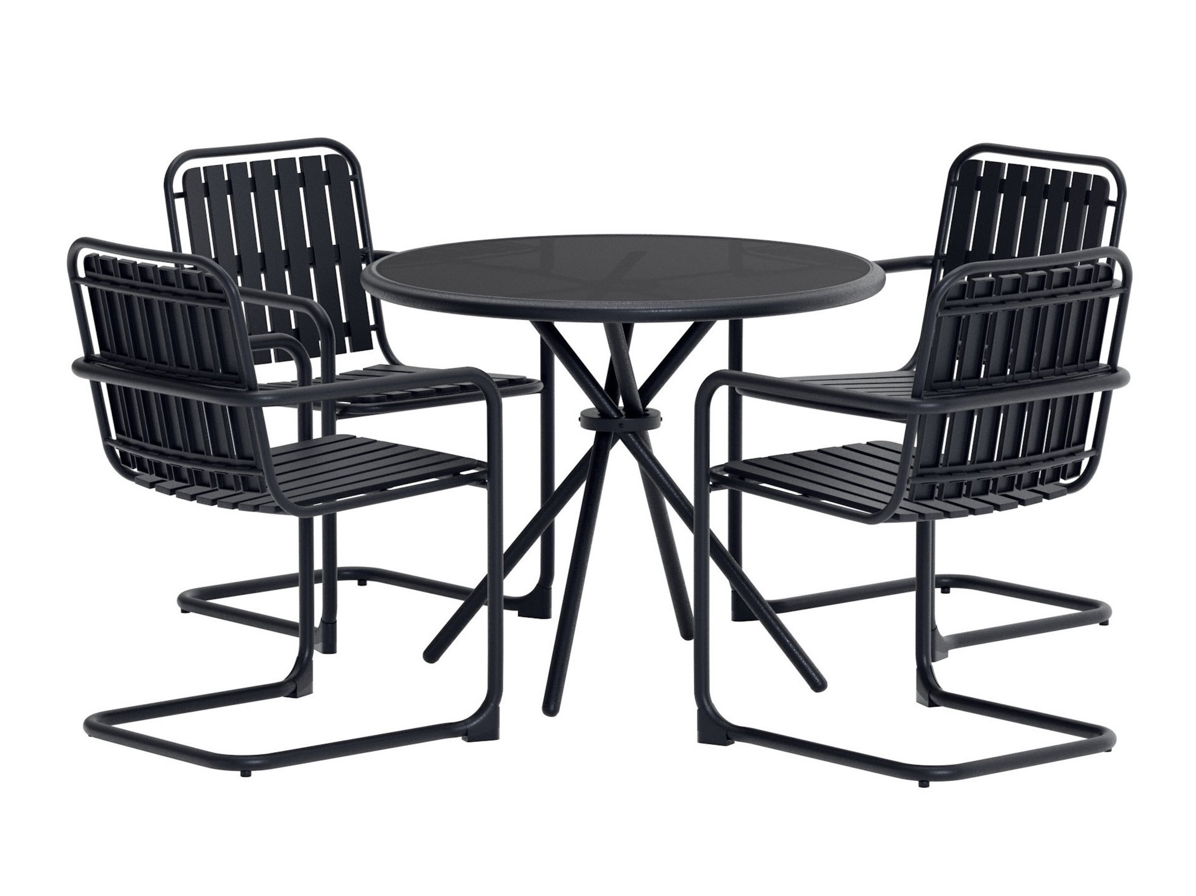 Table and chairs set Dallas 5192 (Black)