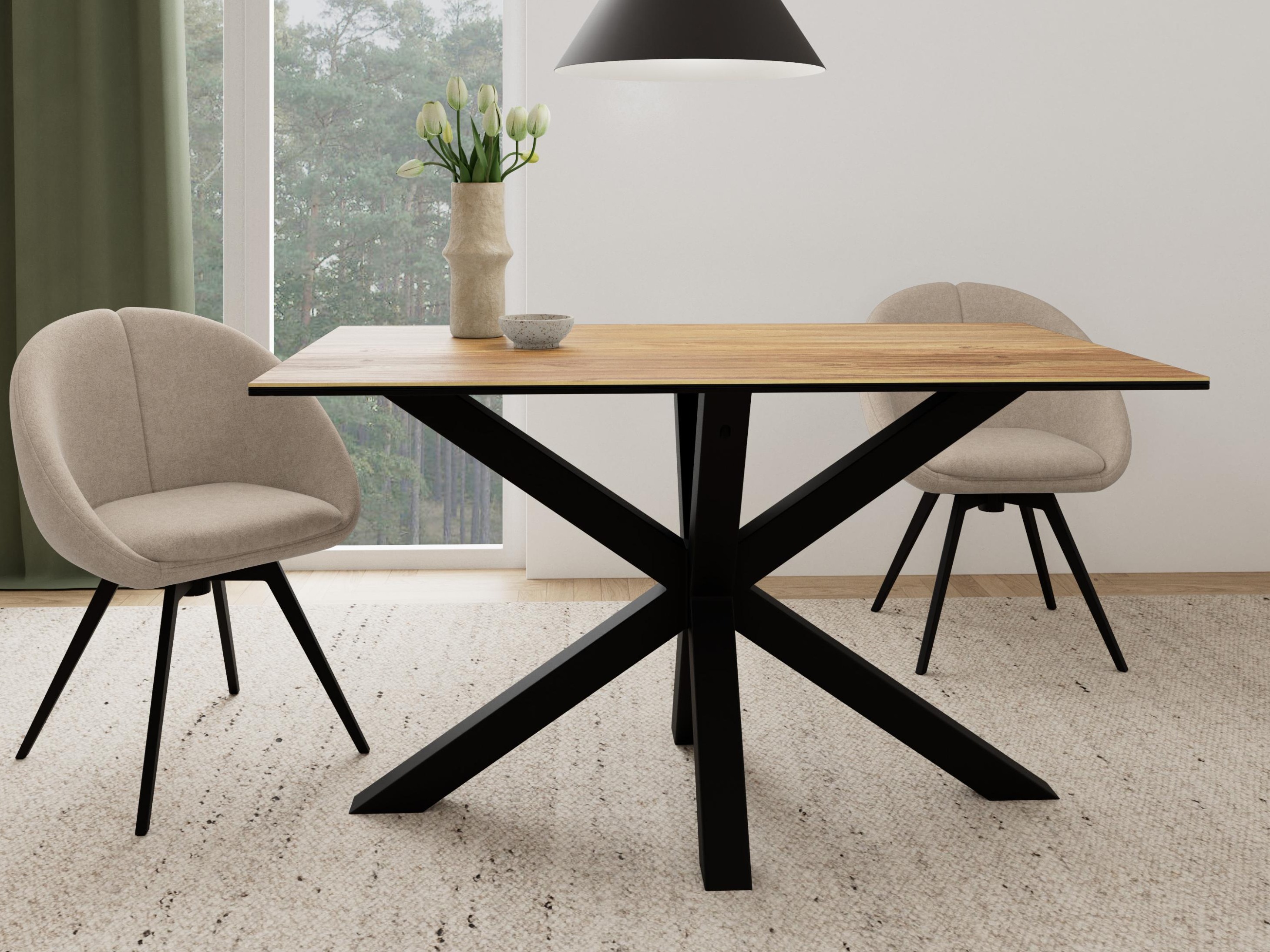 Table Norsica 918 (Wild oak + Black)