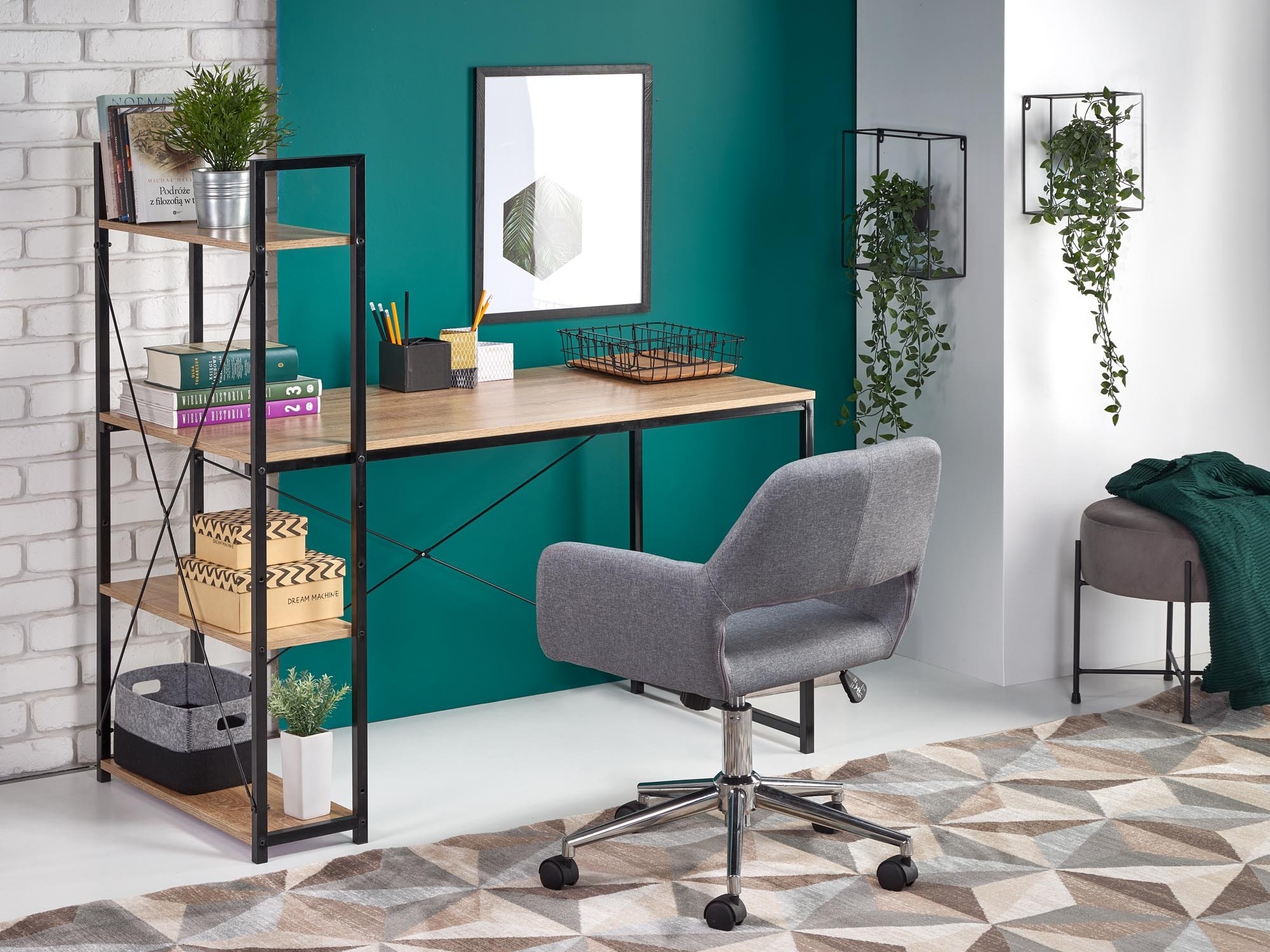 Desk Houston 1888 (Sonoma oak + Black)