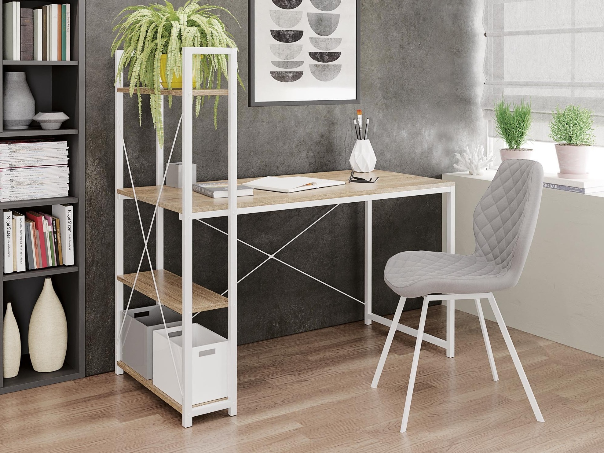 Desk Houston 1888 (Sonoma oak + White)