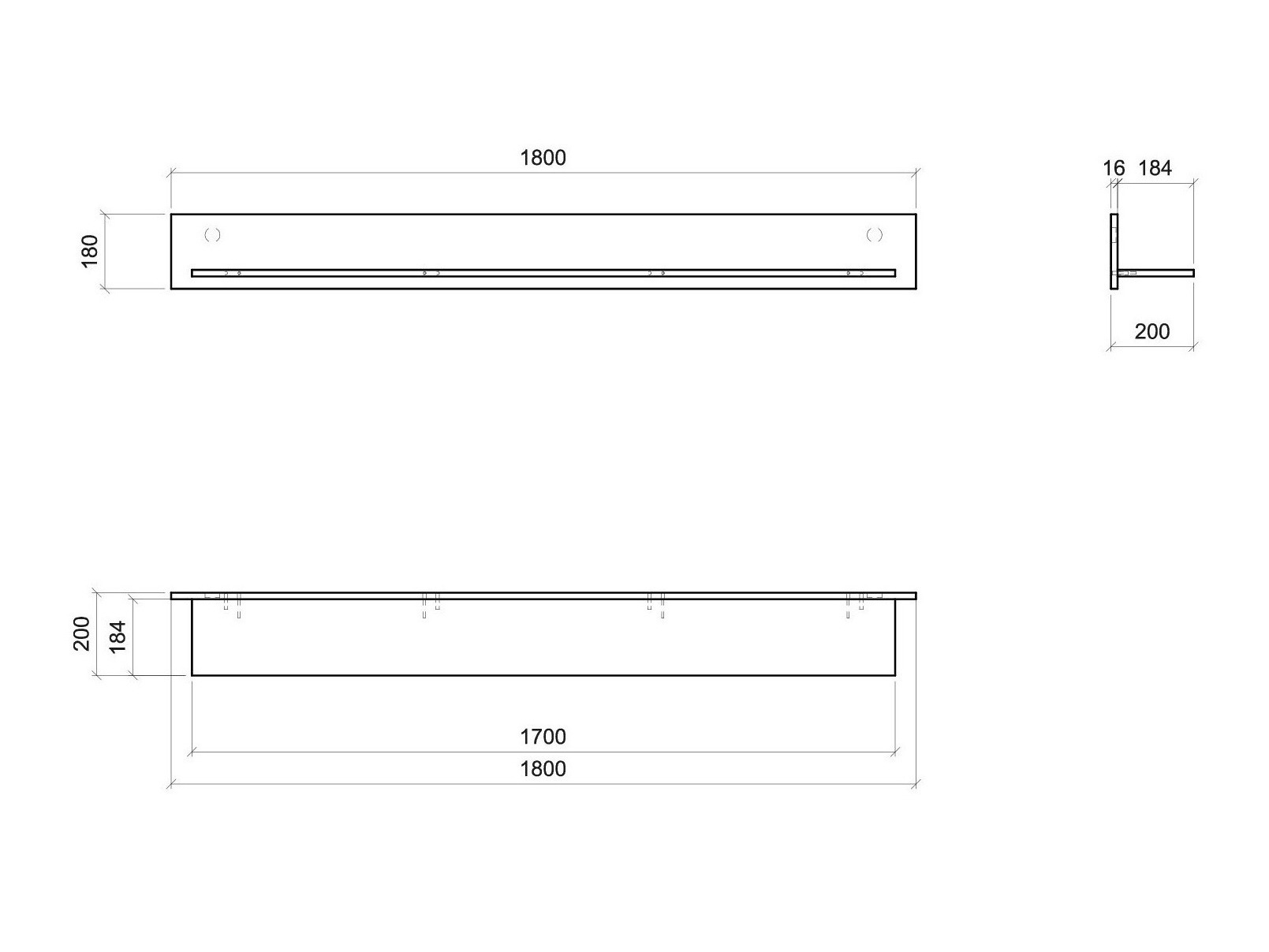 Wall shelf Alnue 105