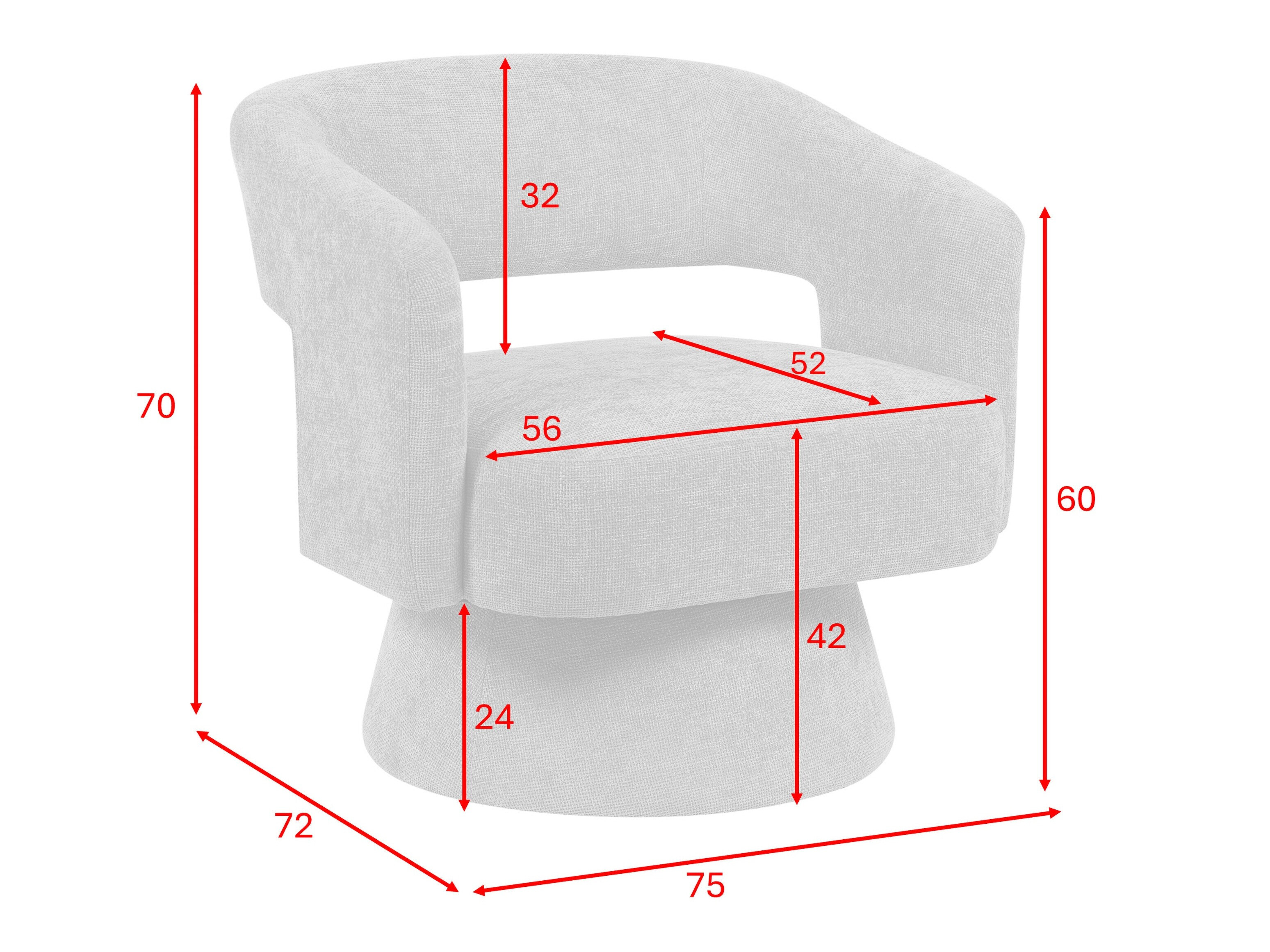 Armchair Anaheim 104 (Light brown)