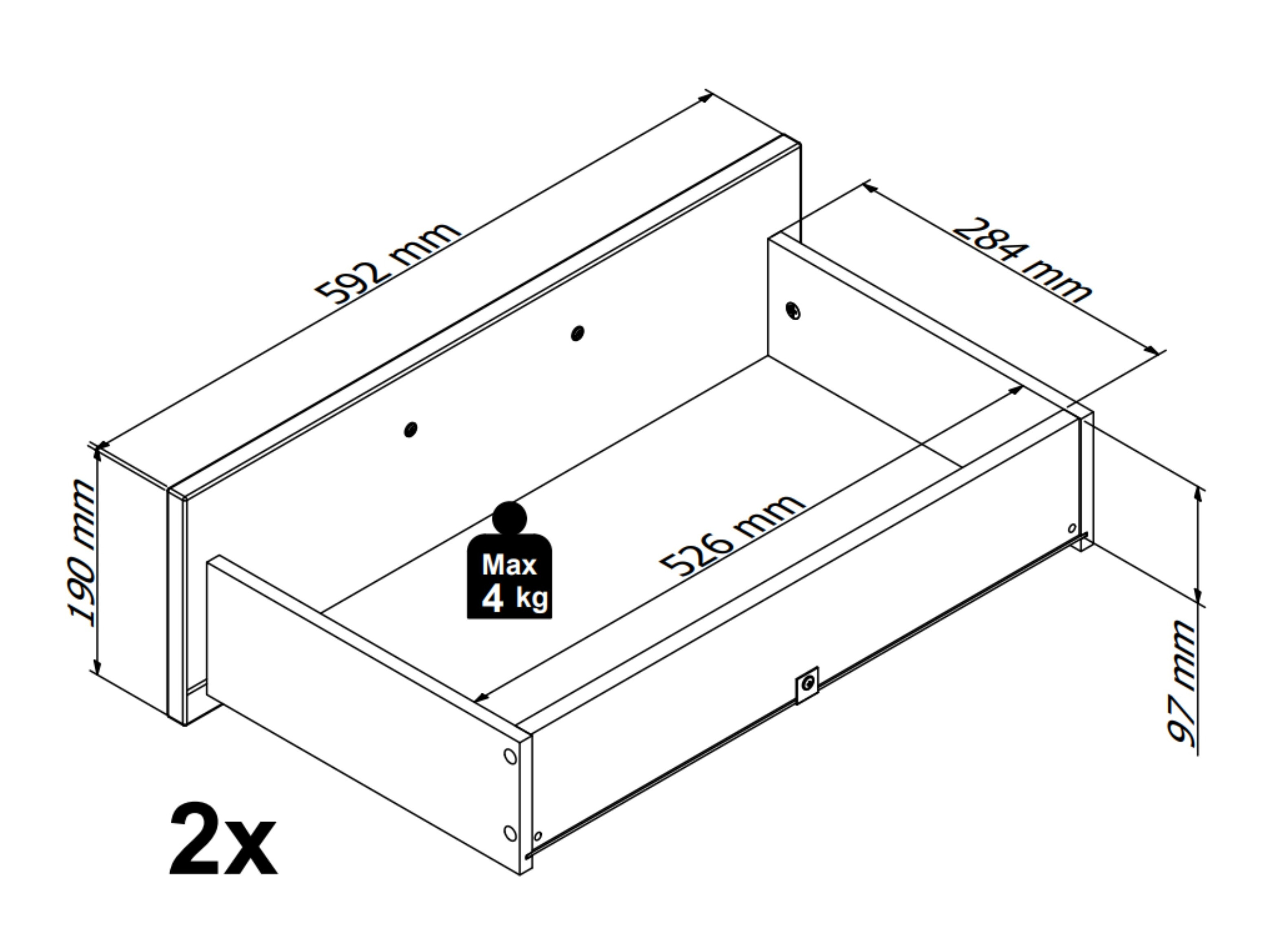 Bedside table Livcali 100 (Artisan oak + Cashmere)
