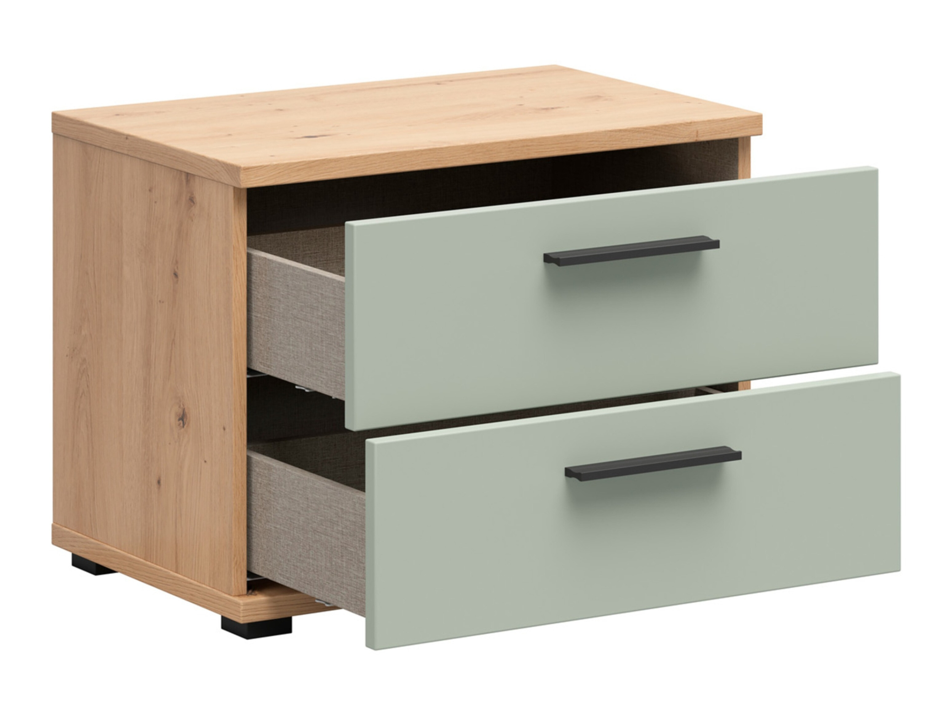 Bedside table Livcali 100 (Green + Artisan oak)