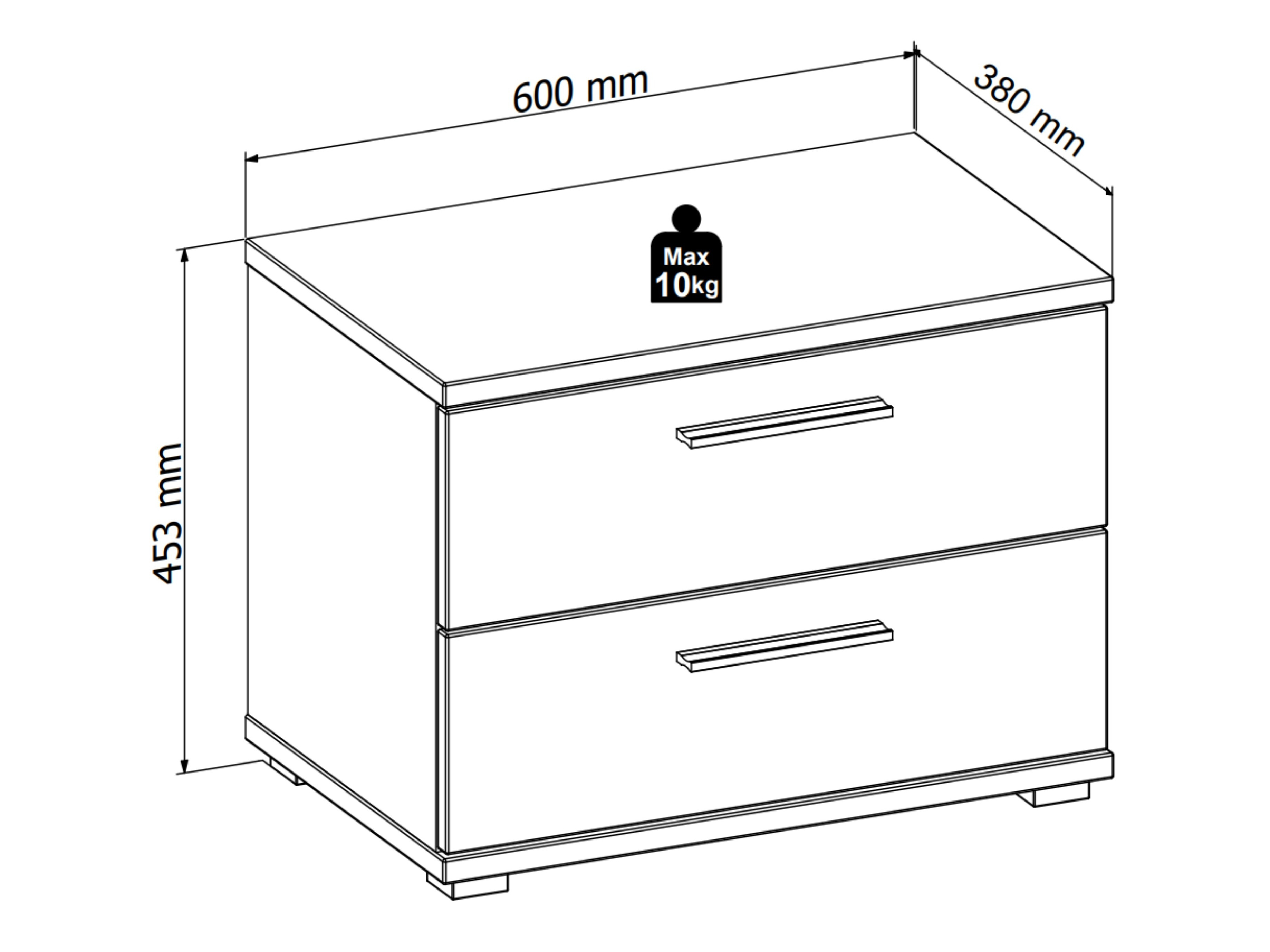 Bedside table Livcali 100 (Green + Artisan oak)