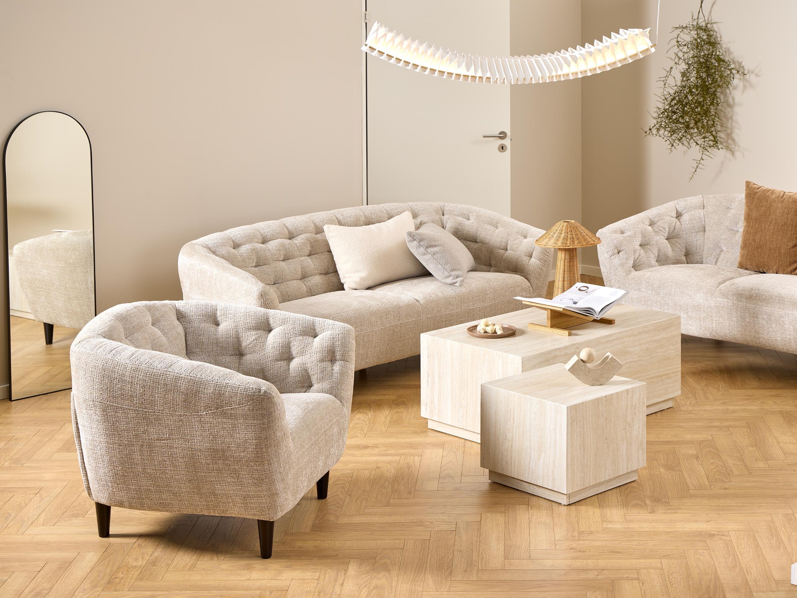 Chesterfield sofa Norsica 232 (Beige)