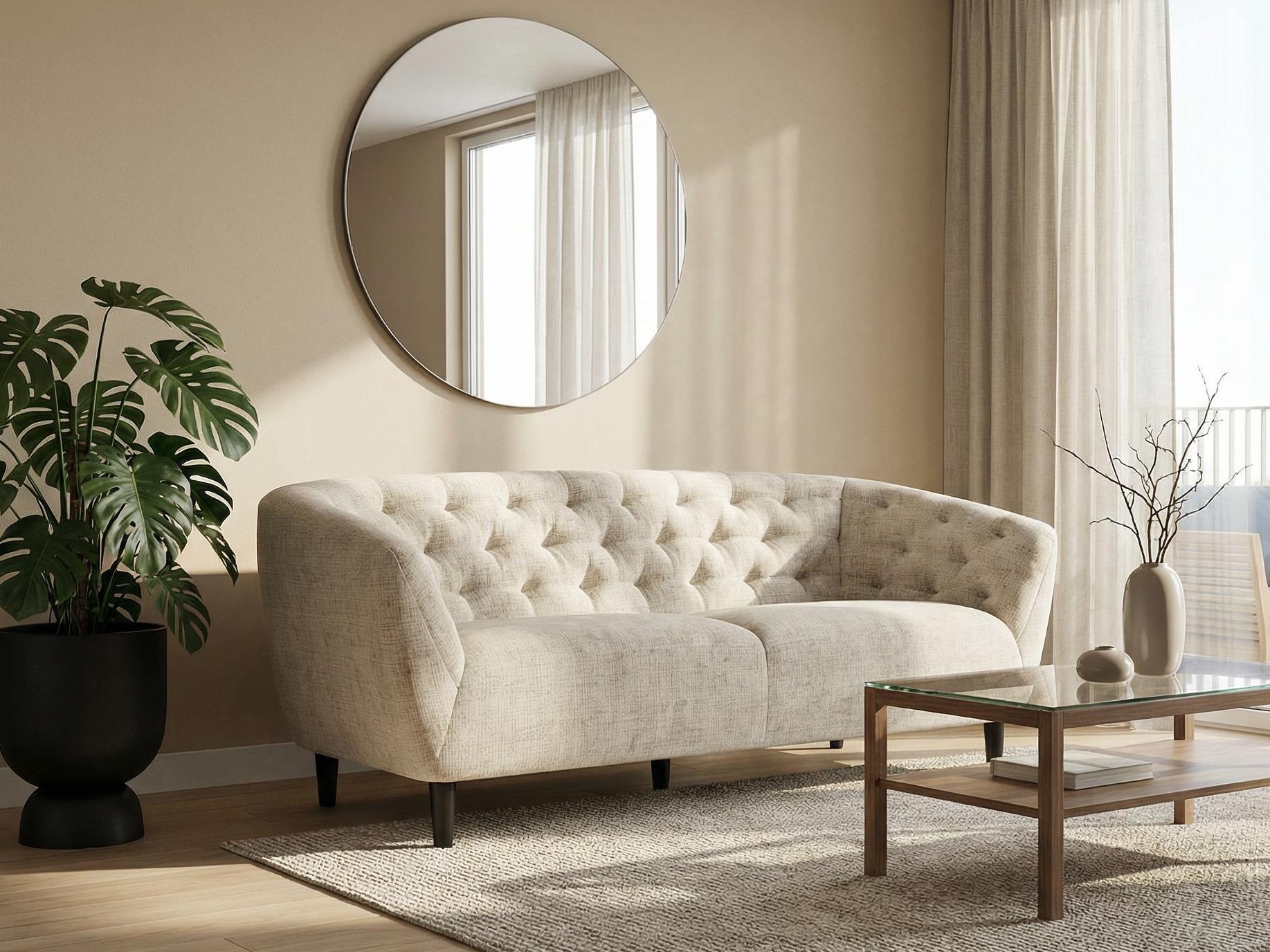Chesterfield sofa Norsica 232 (Beige)