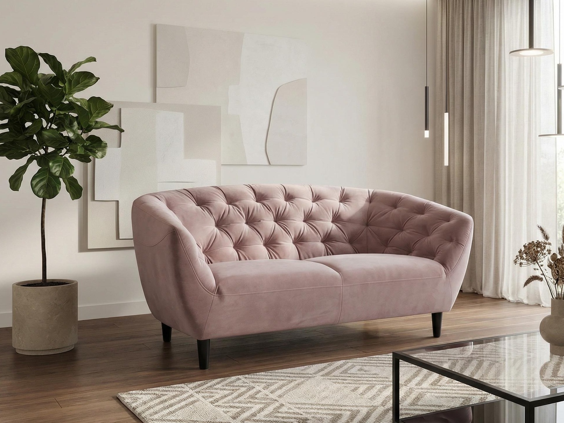 Chesterfield sofa Norsica 260 (Dusty pink)