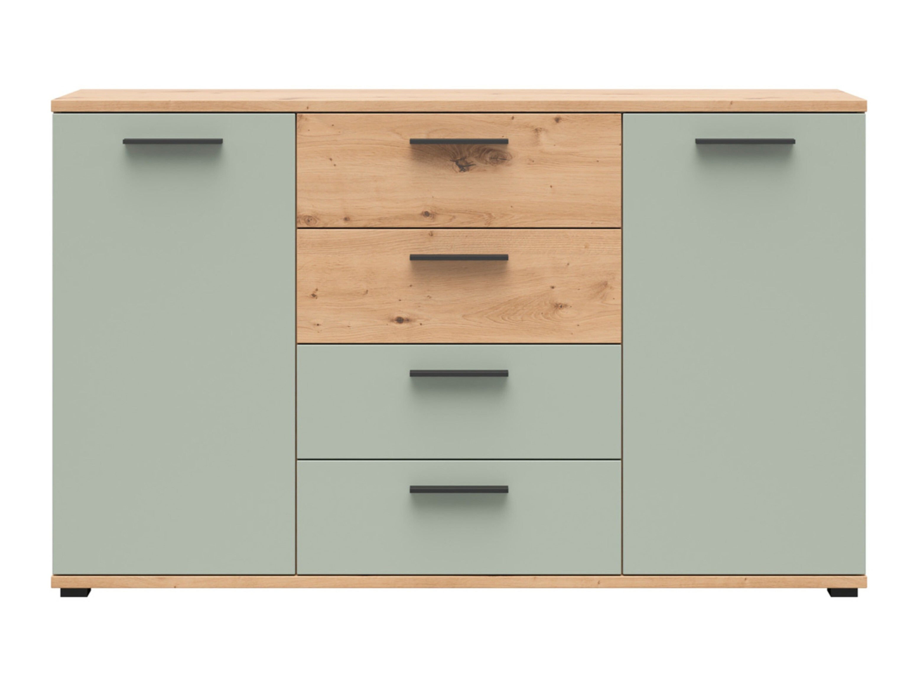 Chest of drawers Livcali 101 (Green + Artisan oak)
