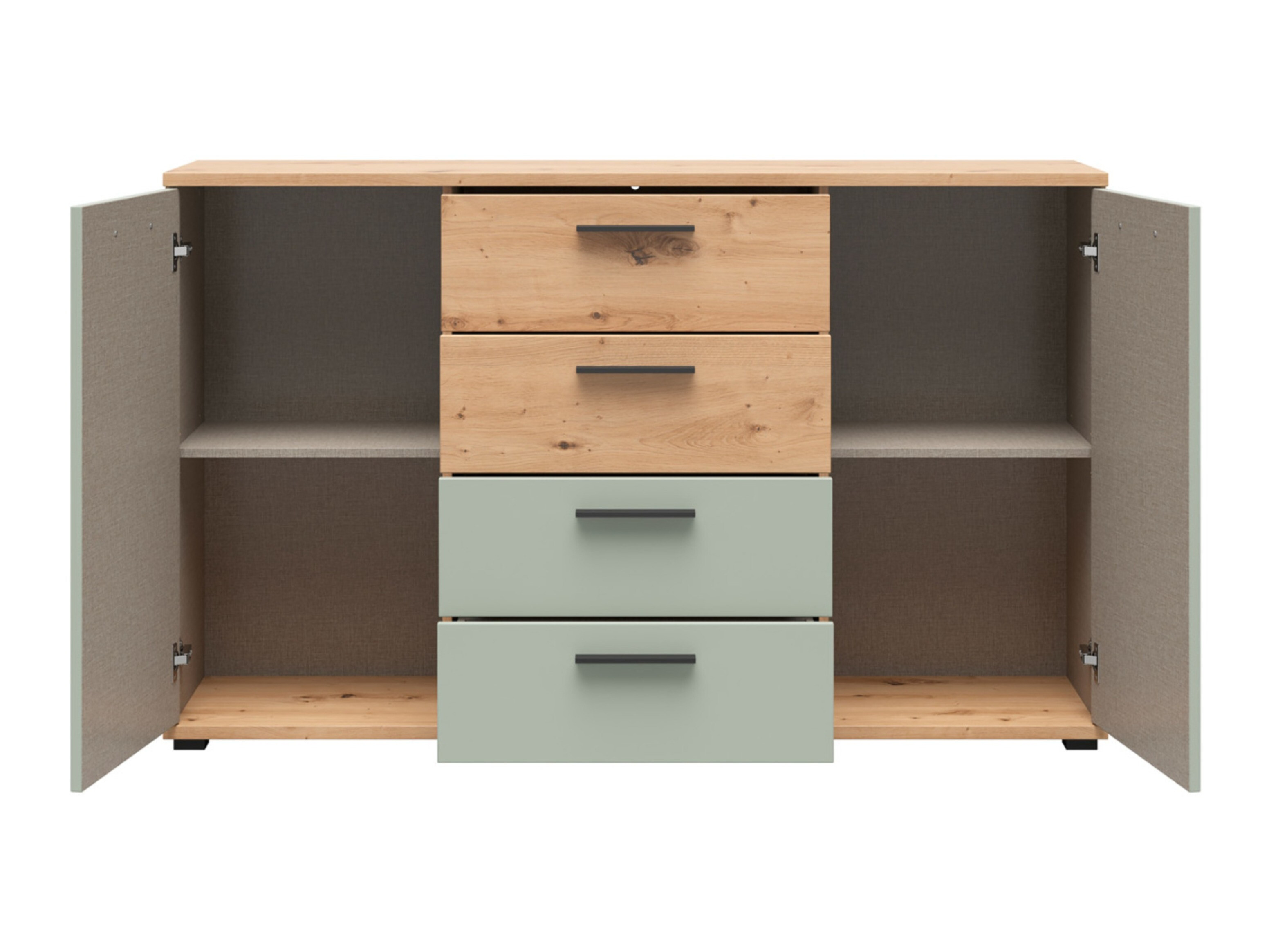 Chest of drawers Livcali 101 (Green + Artisan oak)