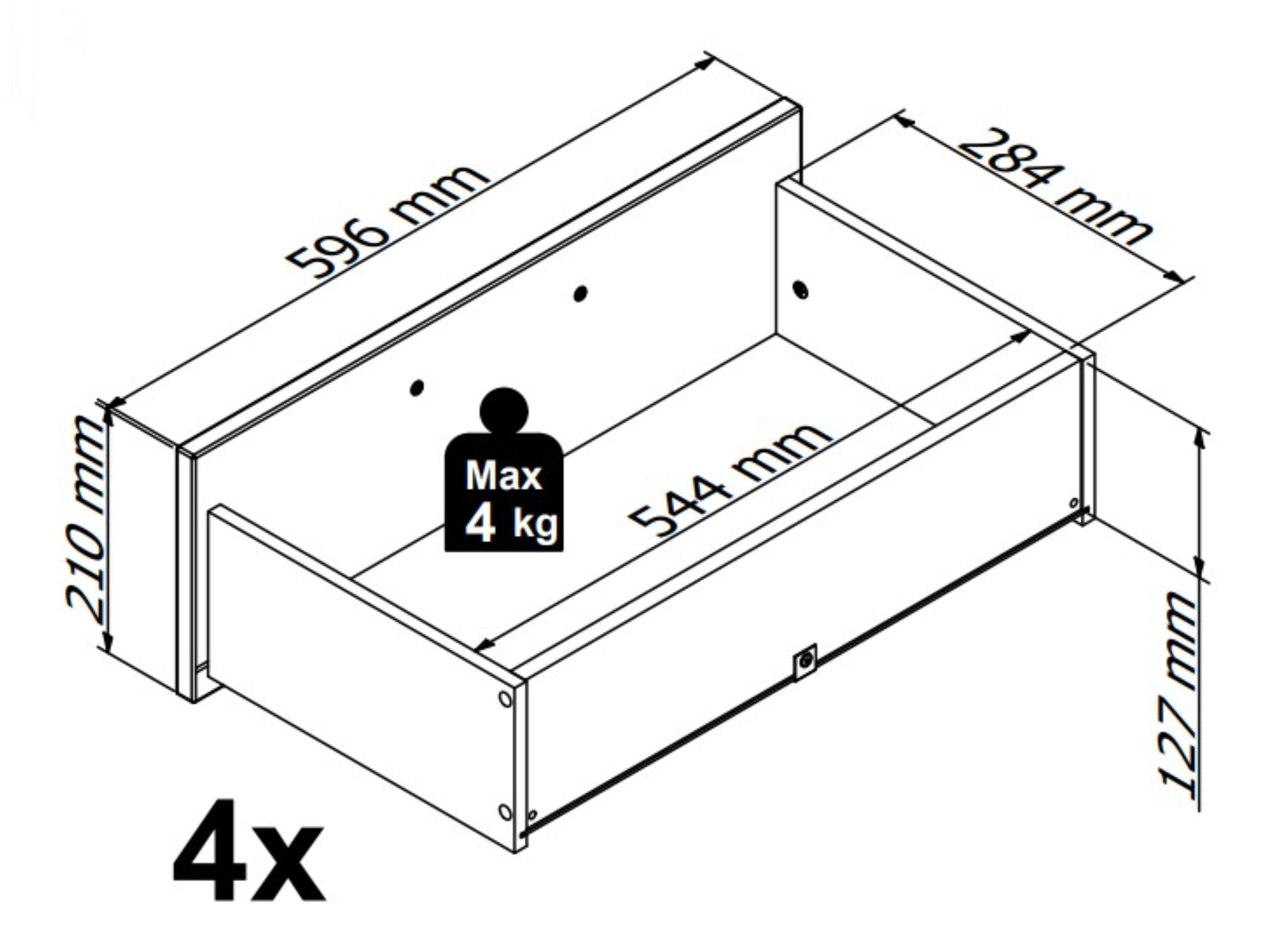 Chest of drawers Livcali 101 (Green + Artisan oak)