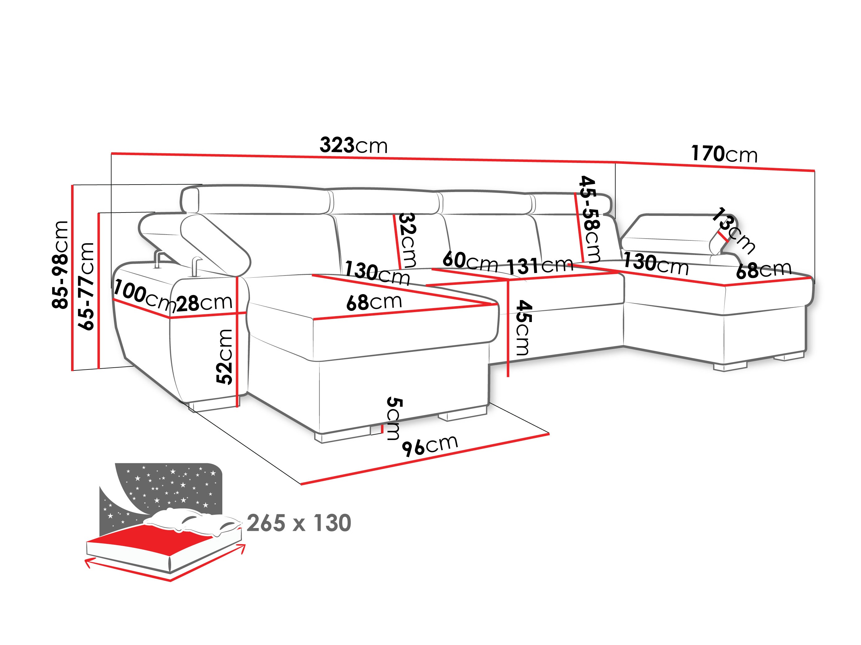 Corner sofa Columbus 253 (Lumo 40)
