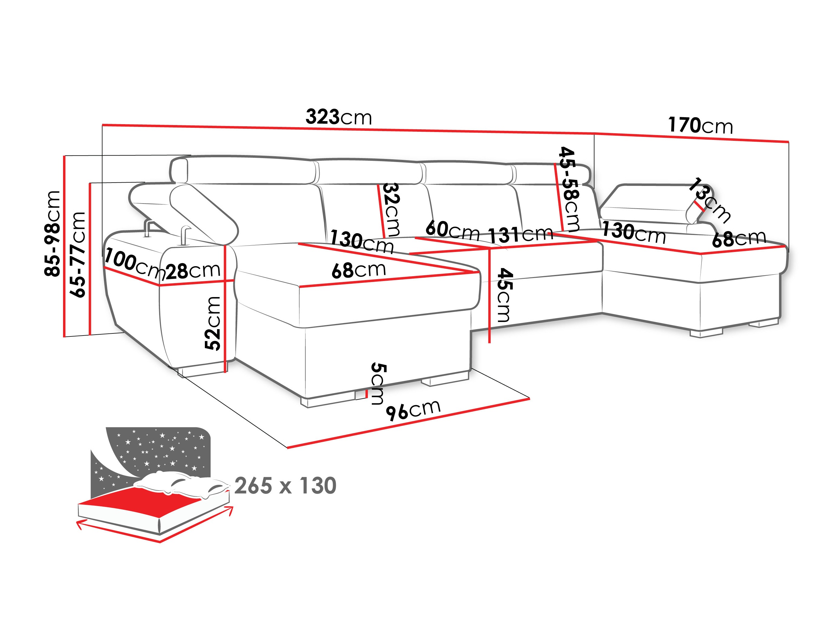 Corner sofa Columbus 253 (Lumo 55)