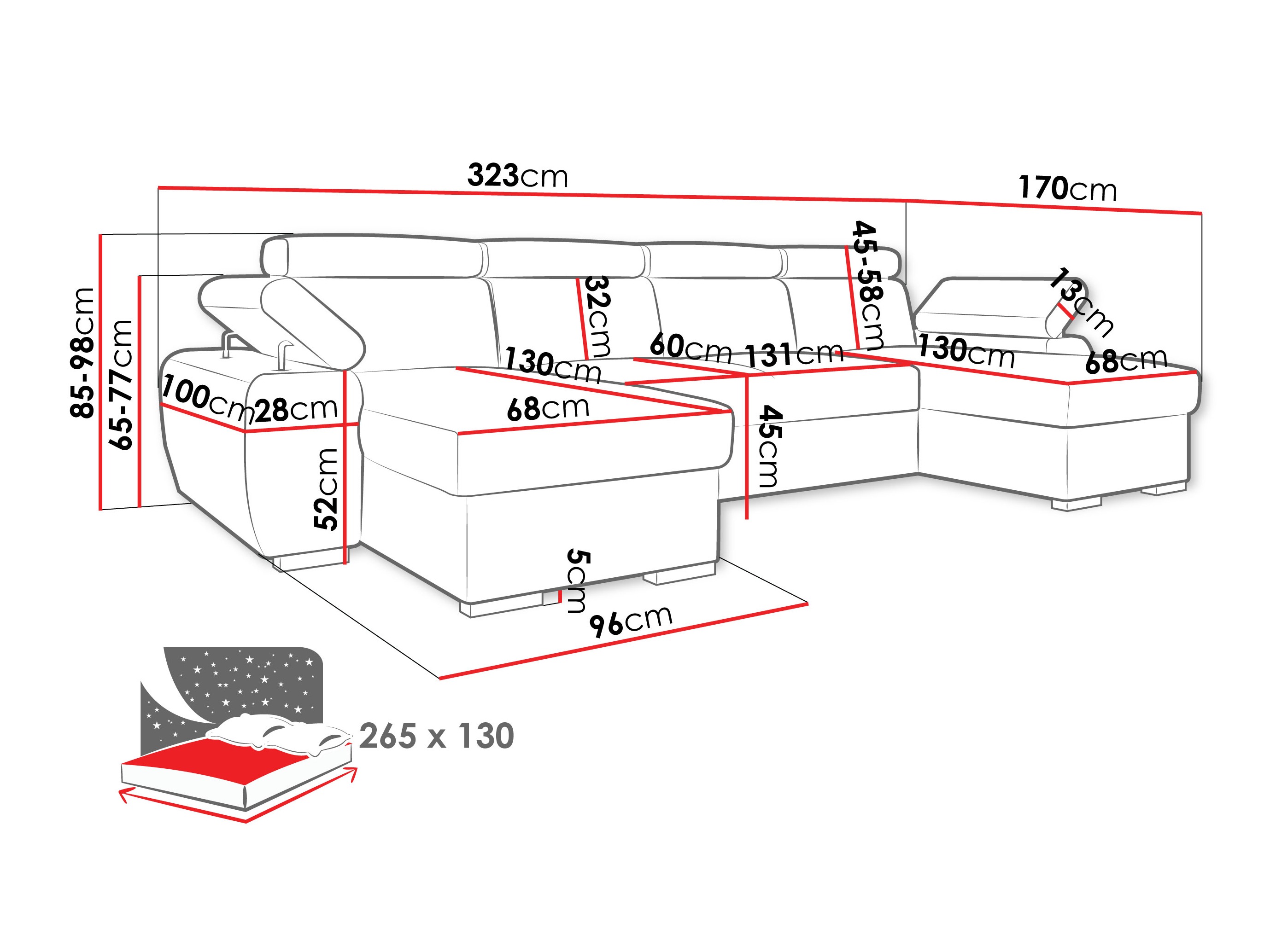 Corner sofa Columbus 253 (Lumo 65)