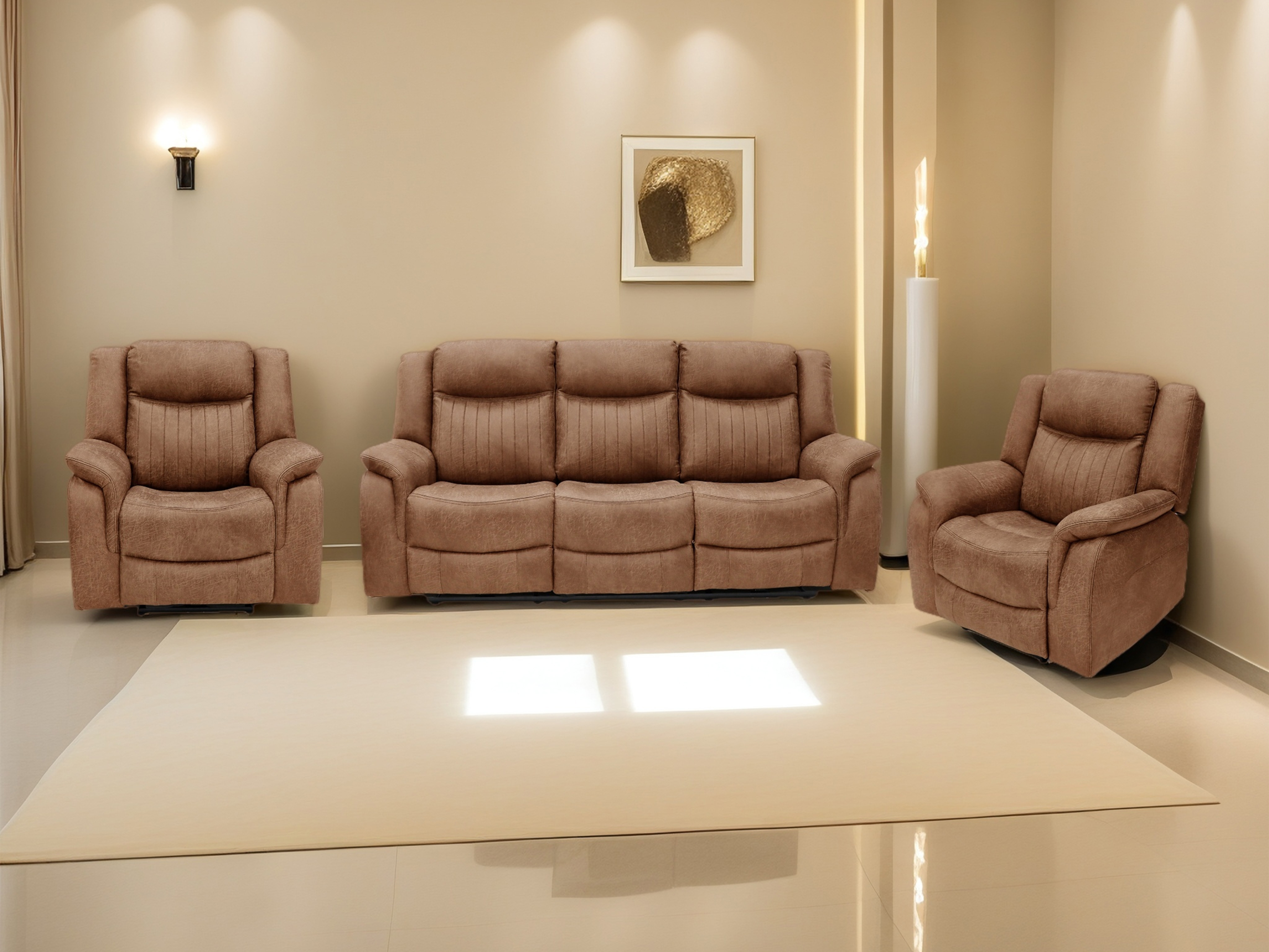 Upholstered furniture set Odelori 103 (Brown)