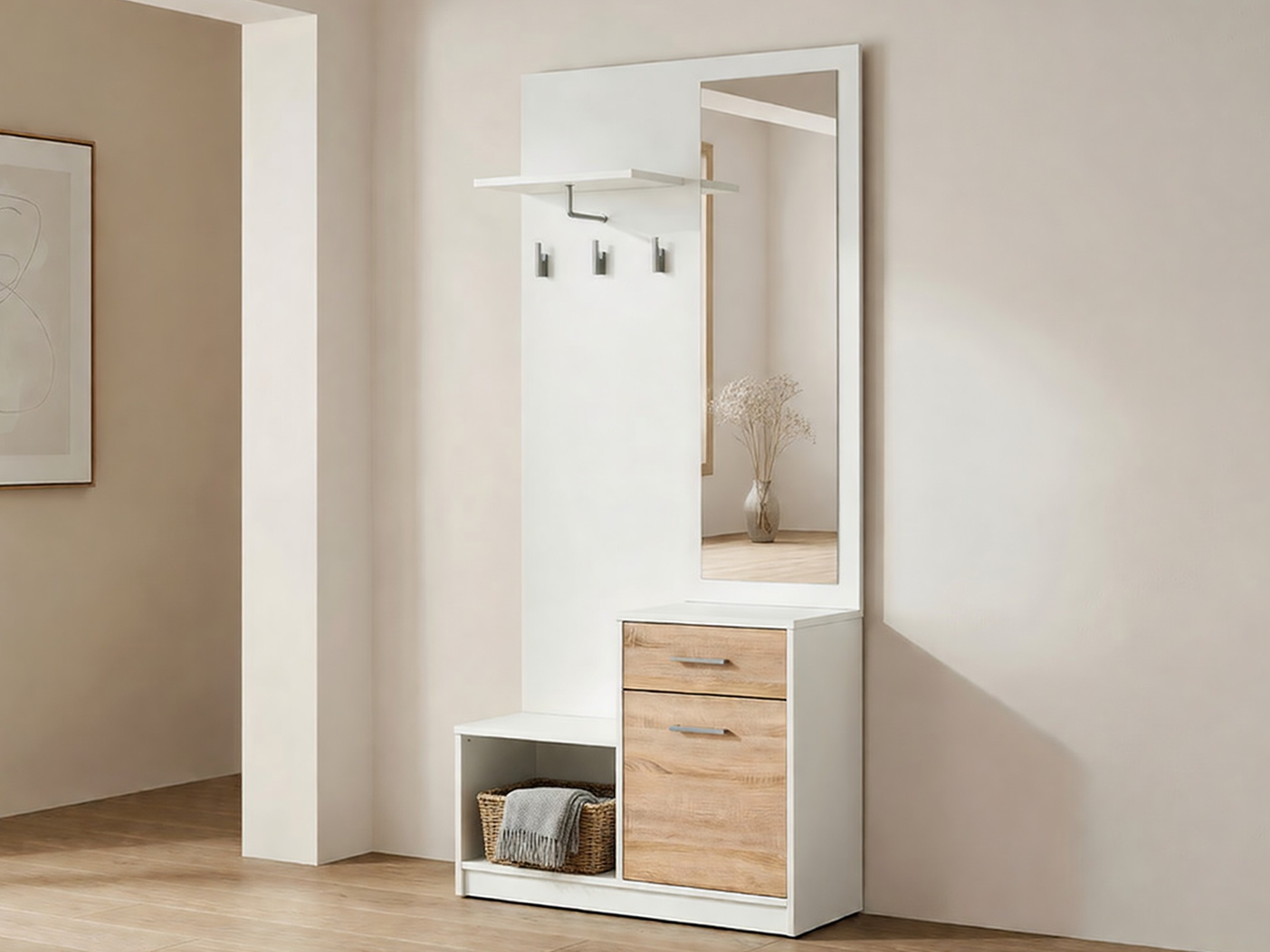 Hallway set Novsore 121 (White + Sonoma oak)