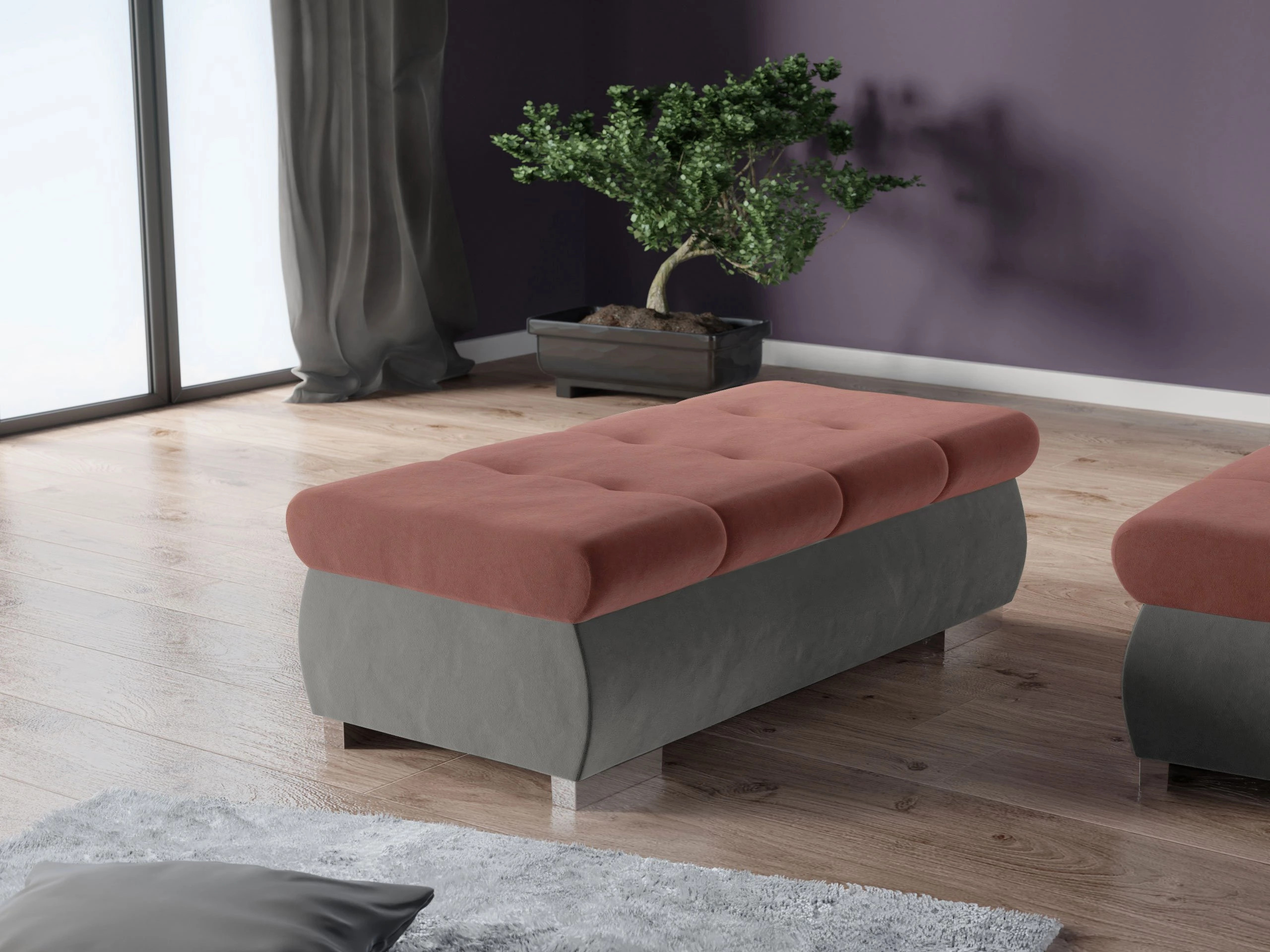 Upholstered bench Comfivo Nitor I (Magic Velvet 2217 + Magic Velvet 2258)