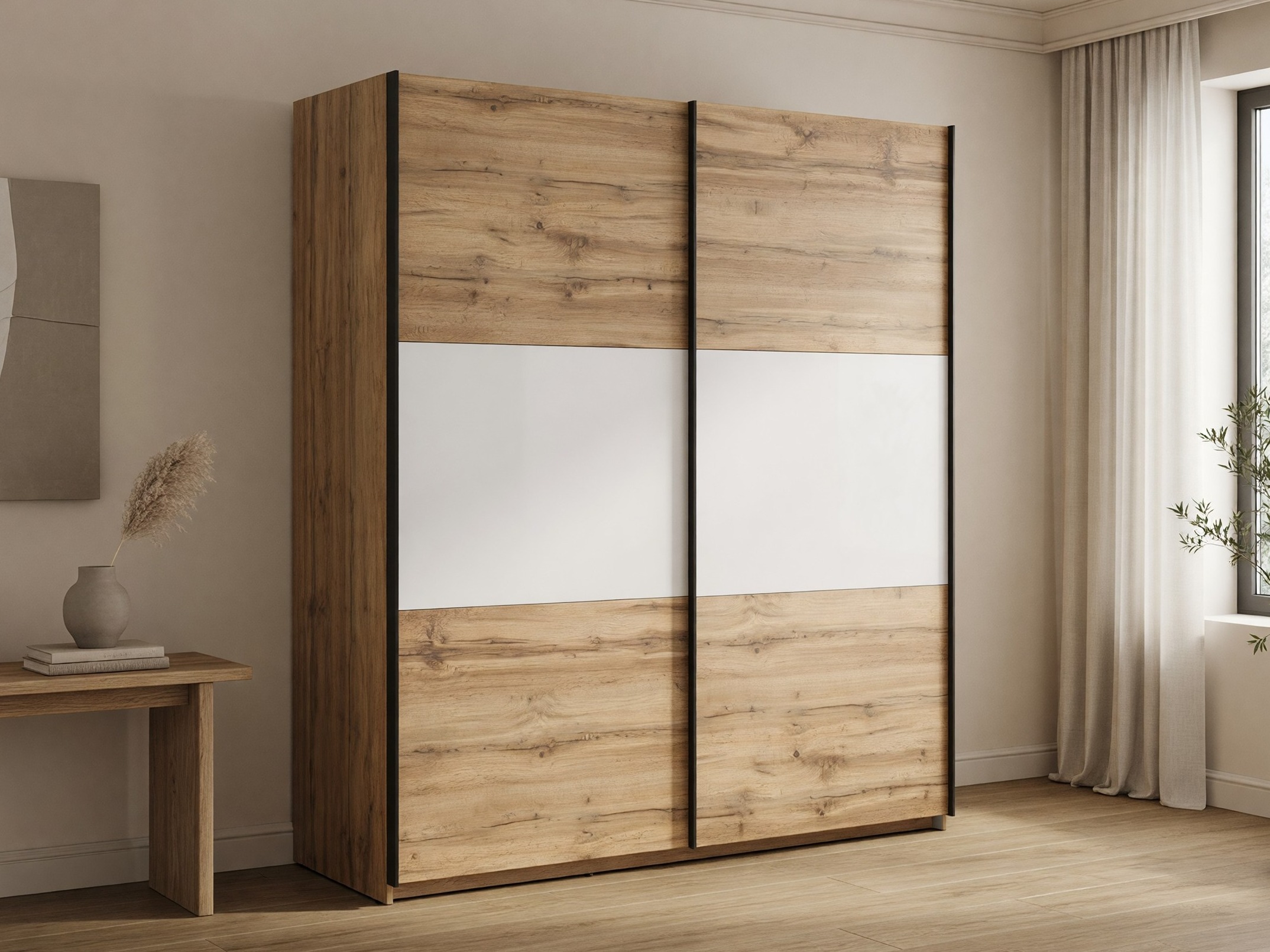 Wardrobe Livevaro 109 (Wotan Oak + White)