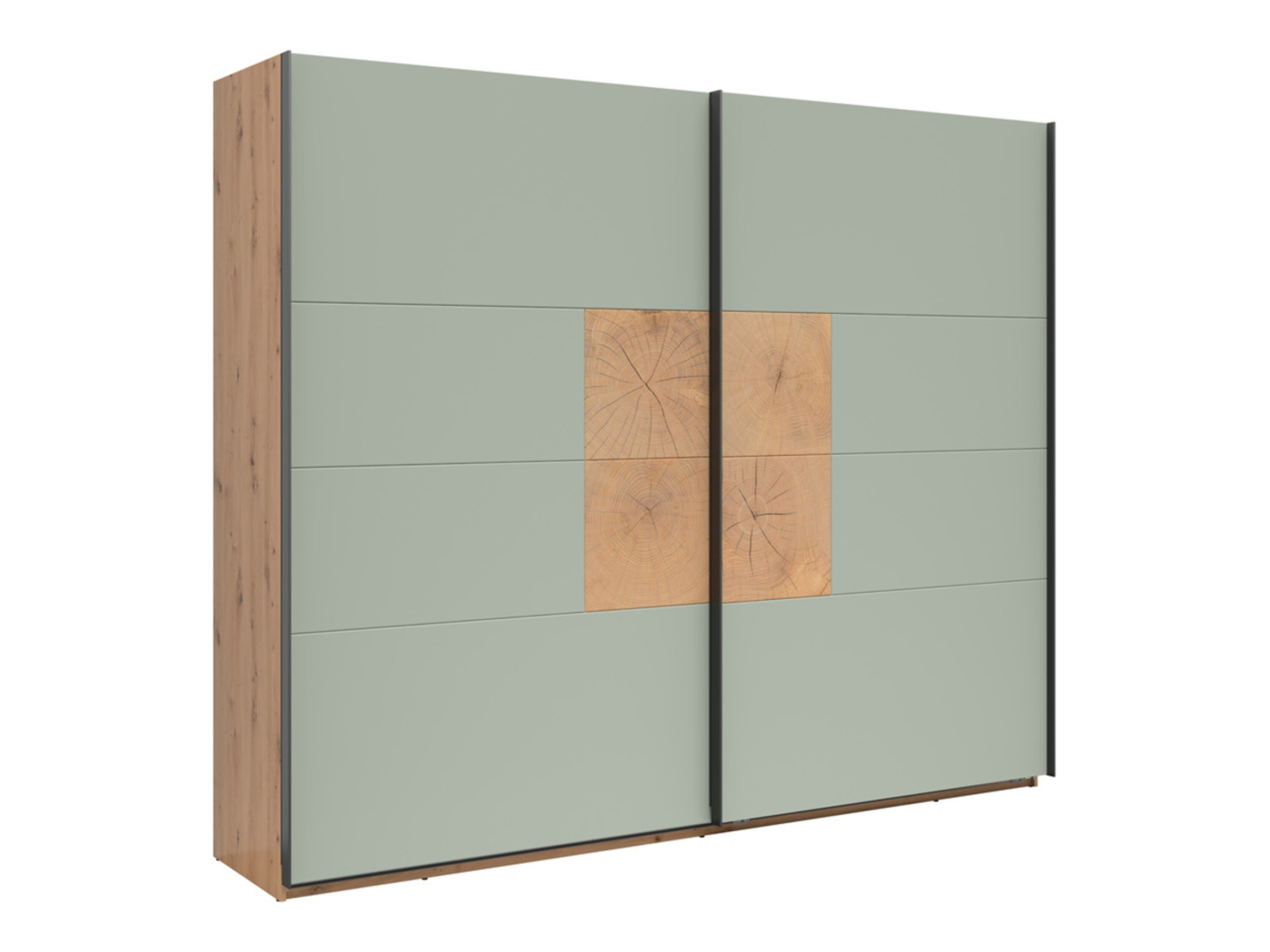 Wardrobe Livcali 103 (Green + Artisan oak)