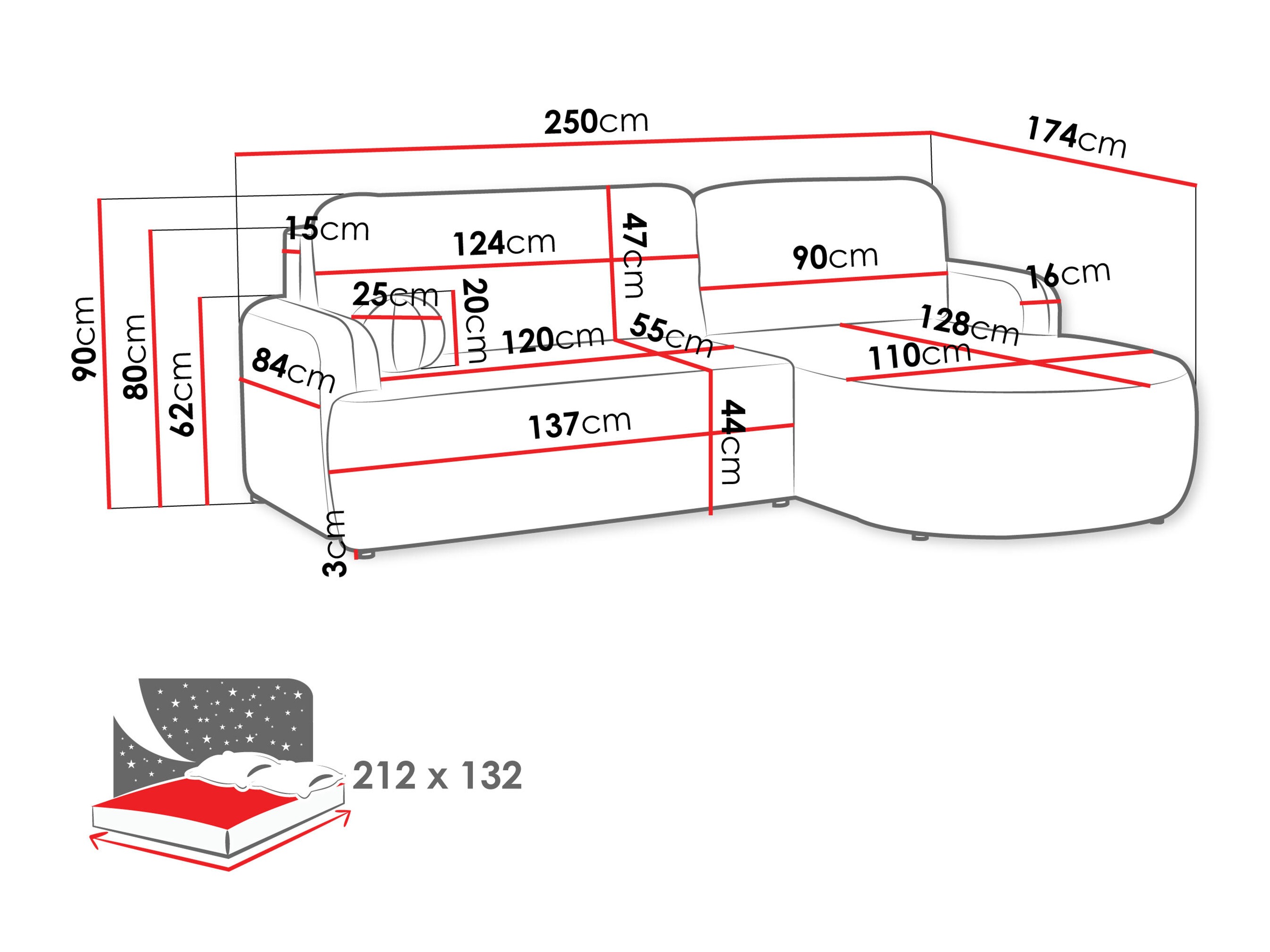 Corner sofa Comfivo 532 (Lumo 65)