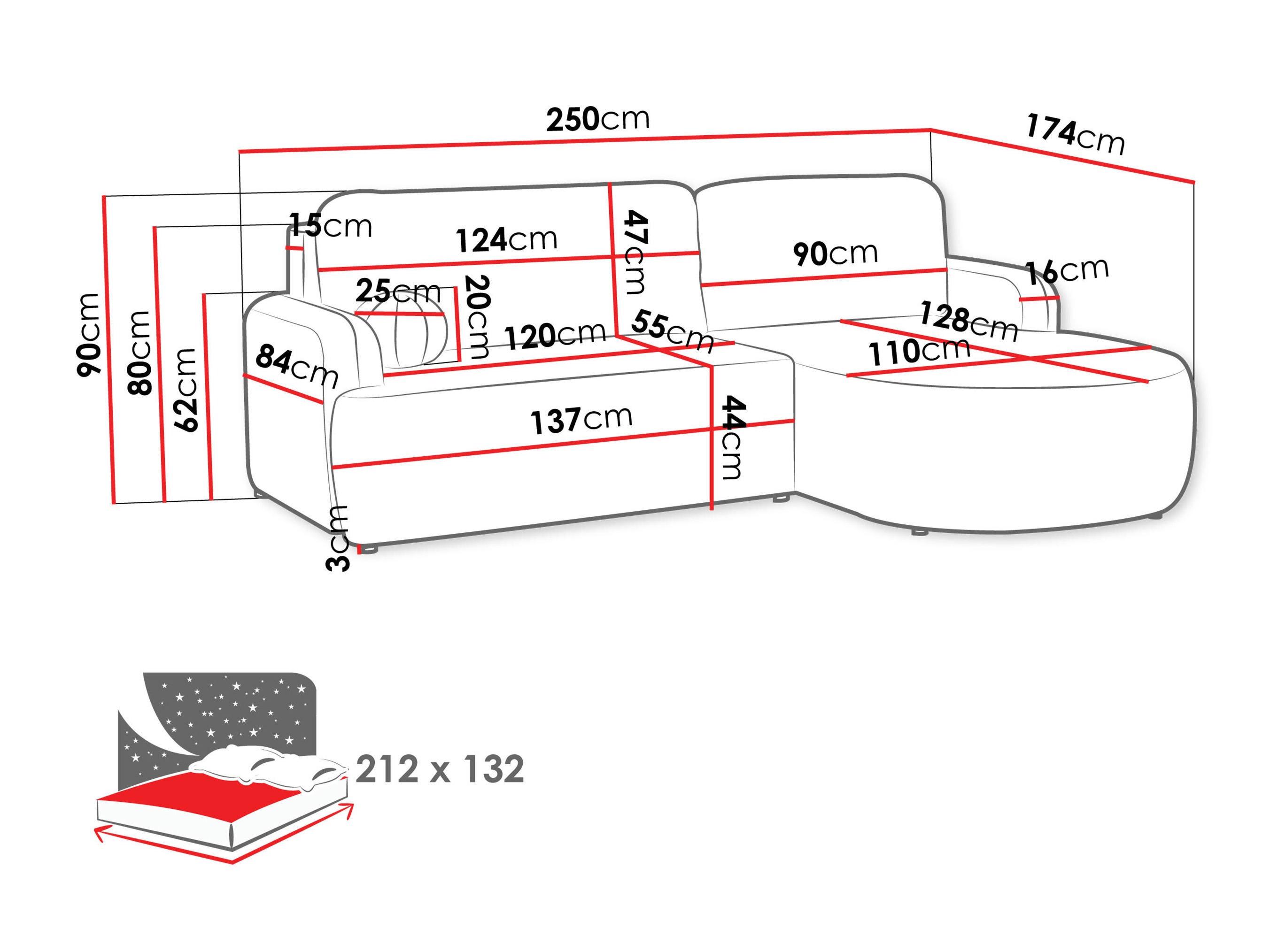 Corner sofa Comfivo Popis (Clara 215.10)