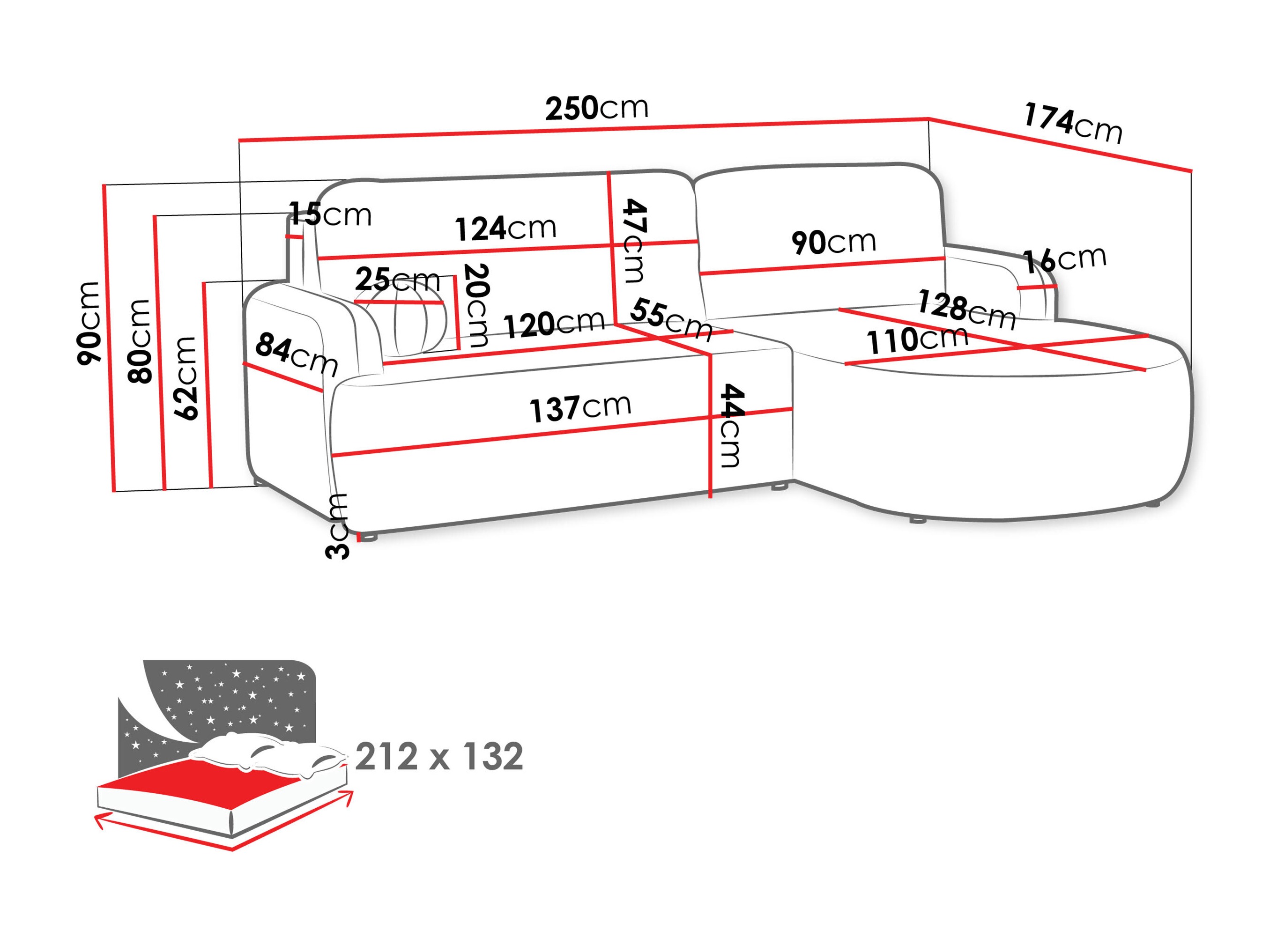 Corner sofa Comfivo Popis (Poso 135)
