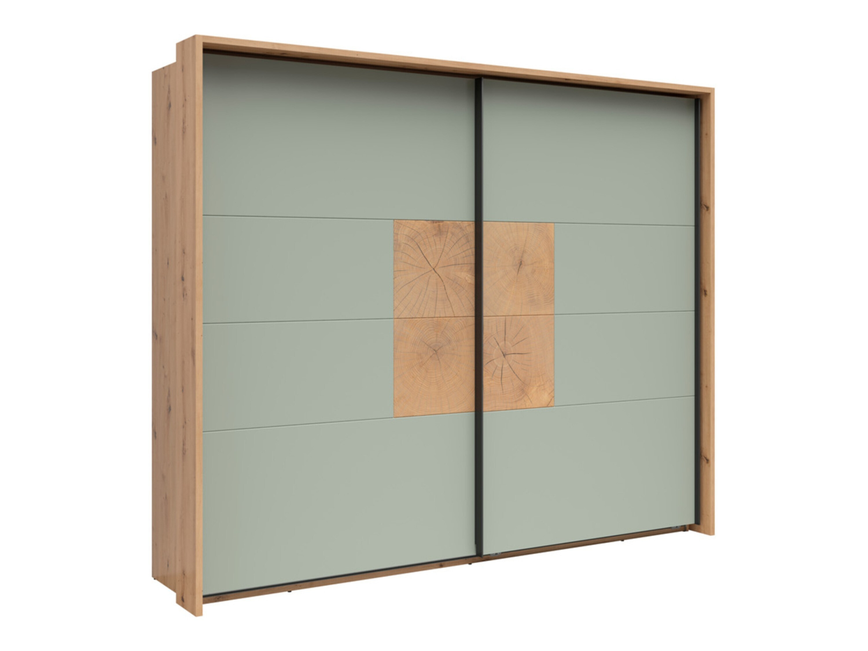 Wardrobe Livcali 103 (Green + Artisan oak)